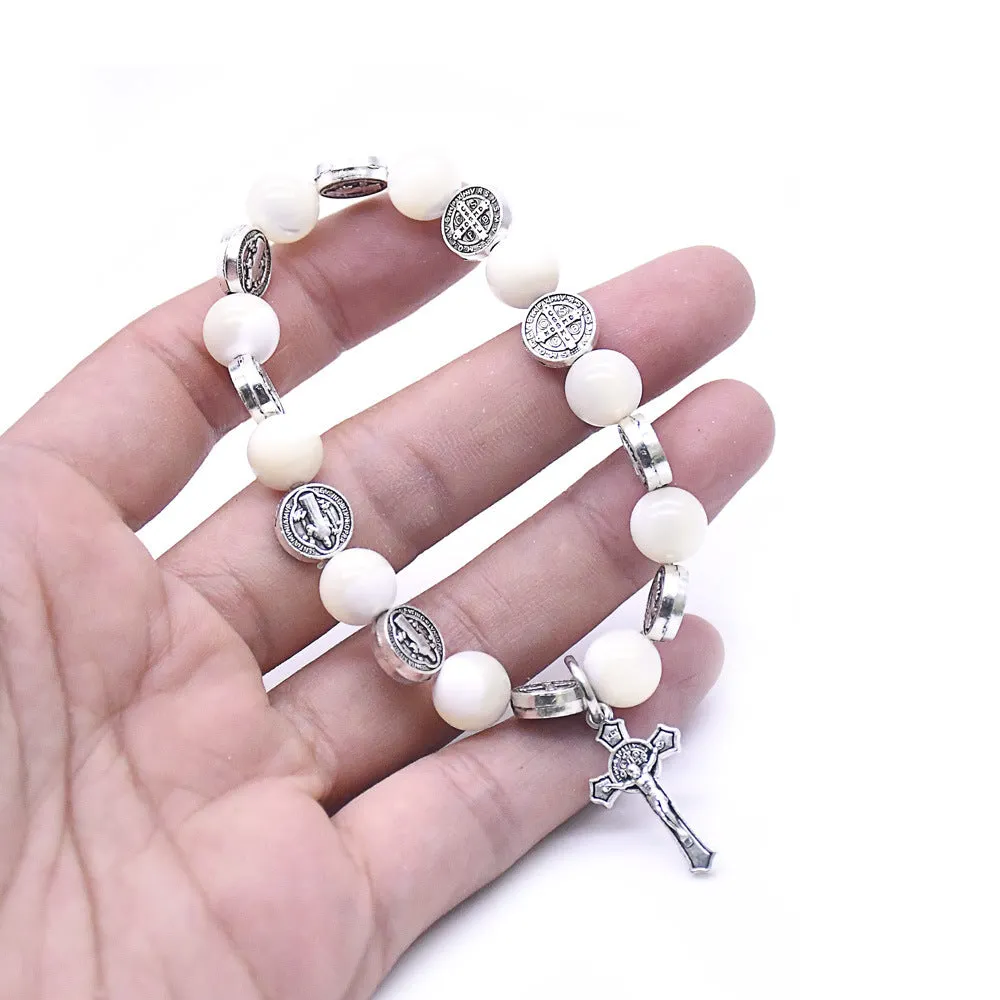 Horseshoe Conch Beads String Rope Cross Jewelry Bracelet