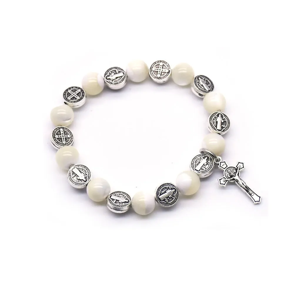 Horseshoe Conch Beads String Rope Cross Jewelry Bracelet