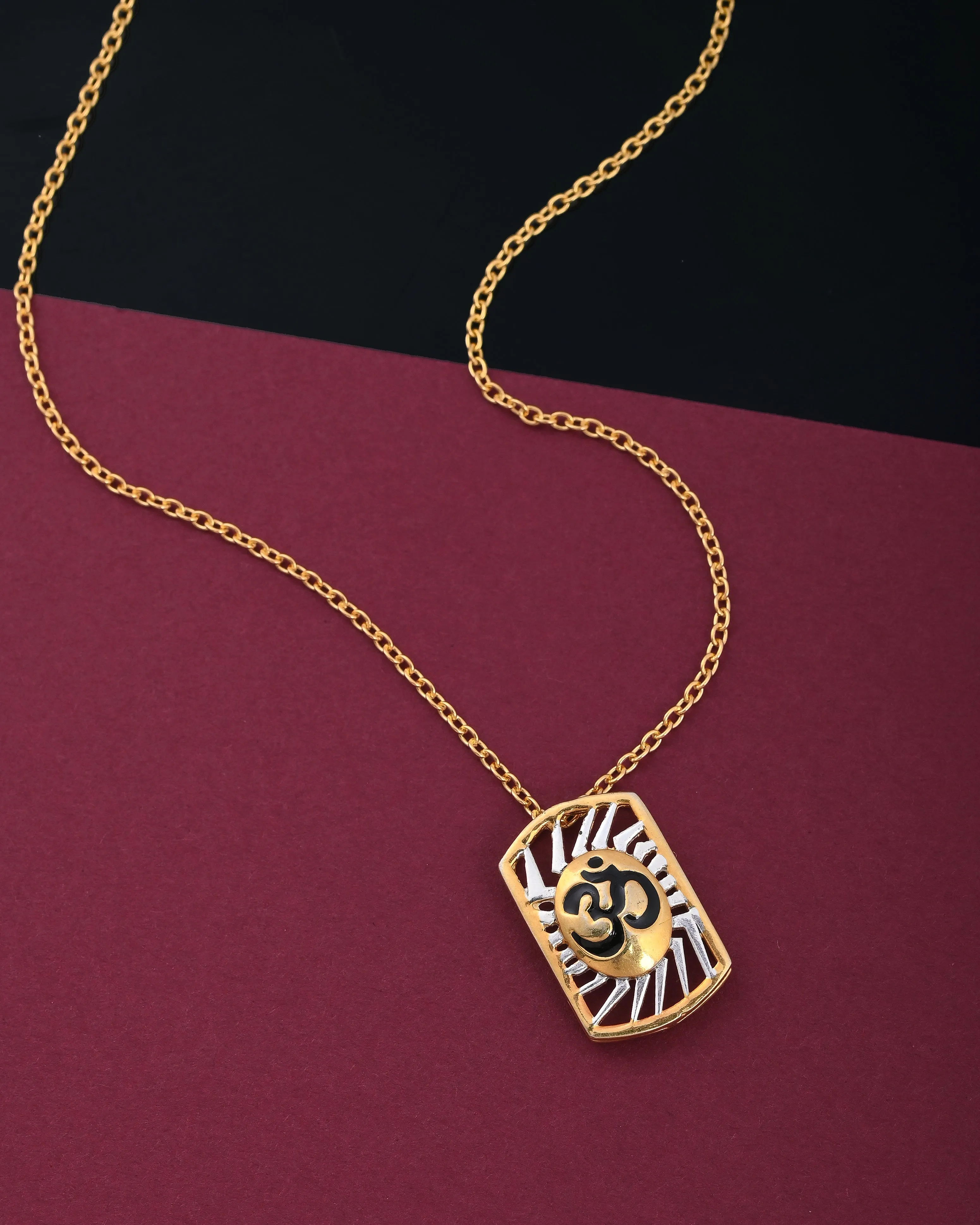 iJuels 925 Sterling Silver OM Silver Pendant with chain For Women/Mens/Girls/Boys