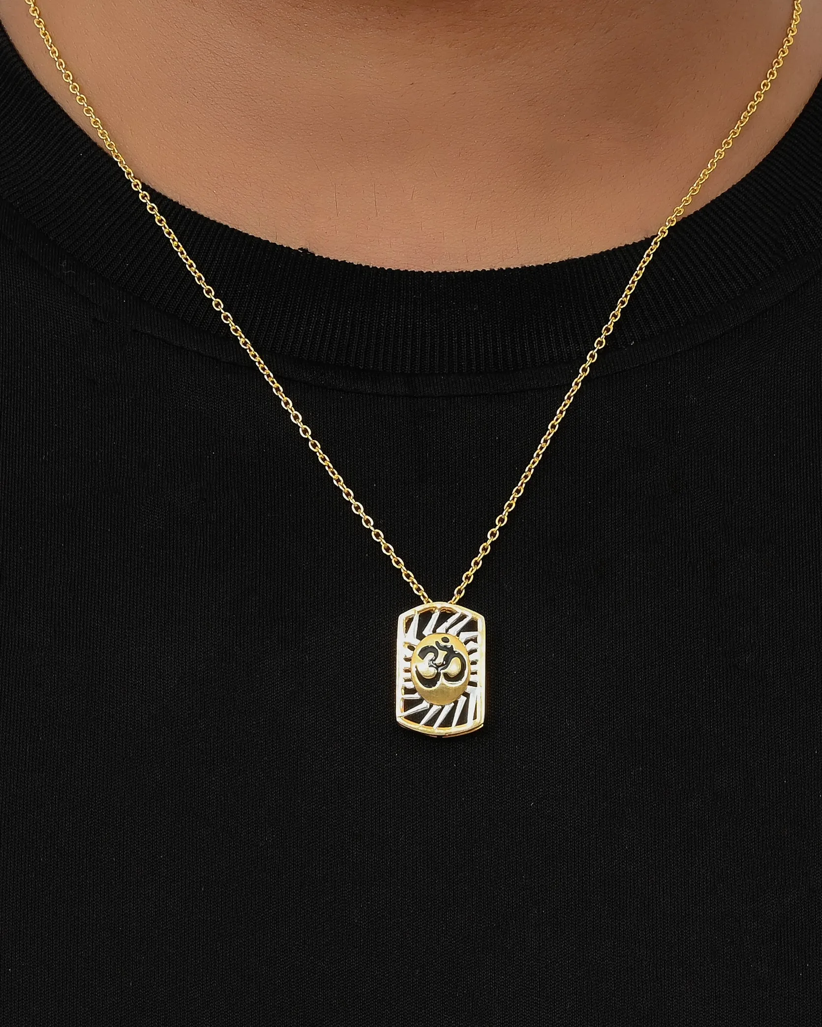 iJuels 925 Sterling Silver OM Silver Pendant with chain For Women/Mens/Girls/Boys