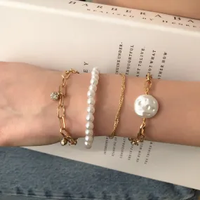 Imitation Pearl Girl Bracelet Set Ins Fashion Jewelry