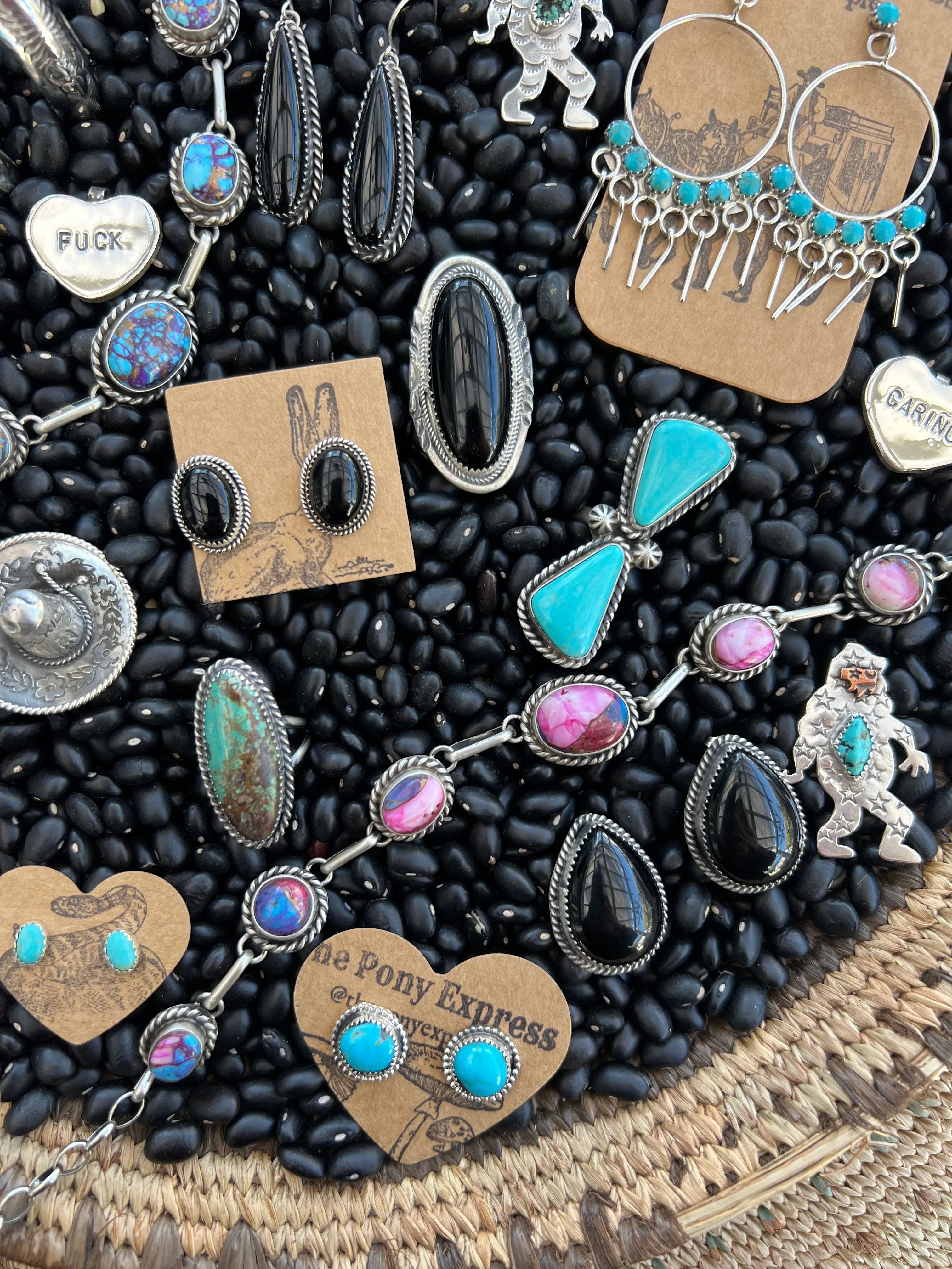 Ink Teardrop Onyx Earrings