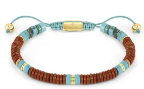 INSTINCTSTYLE bracelet in steel with stones BRICK COLOUR JASPER