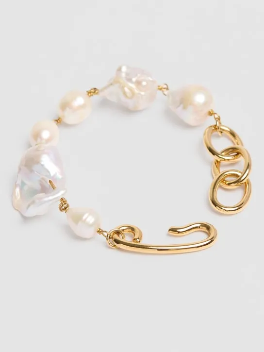 Jil Sander   Grainy pearl link bracelet 