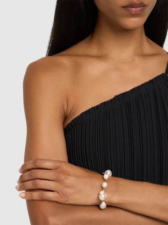 Jil Sander   Grainy pearl link bracelet 