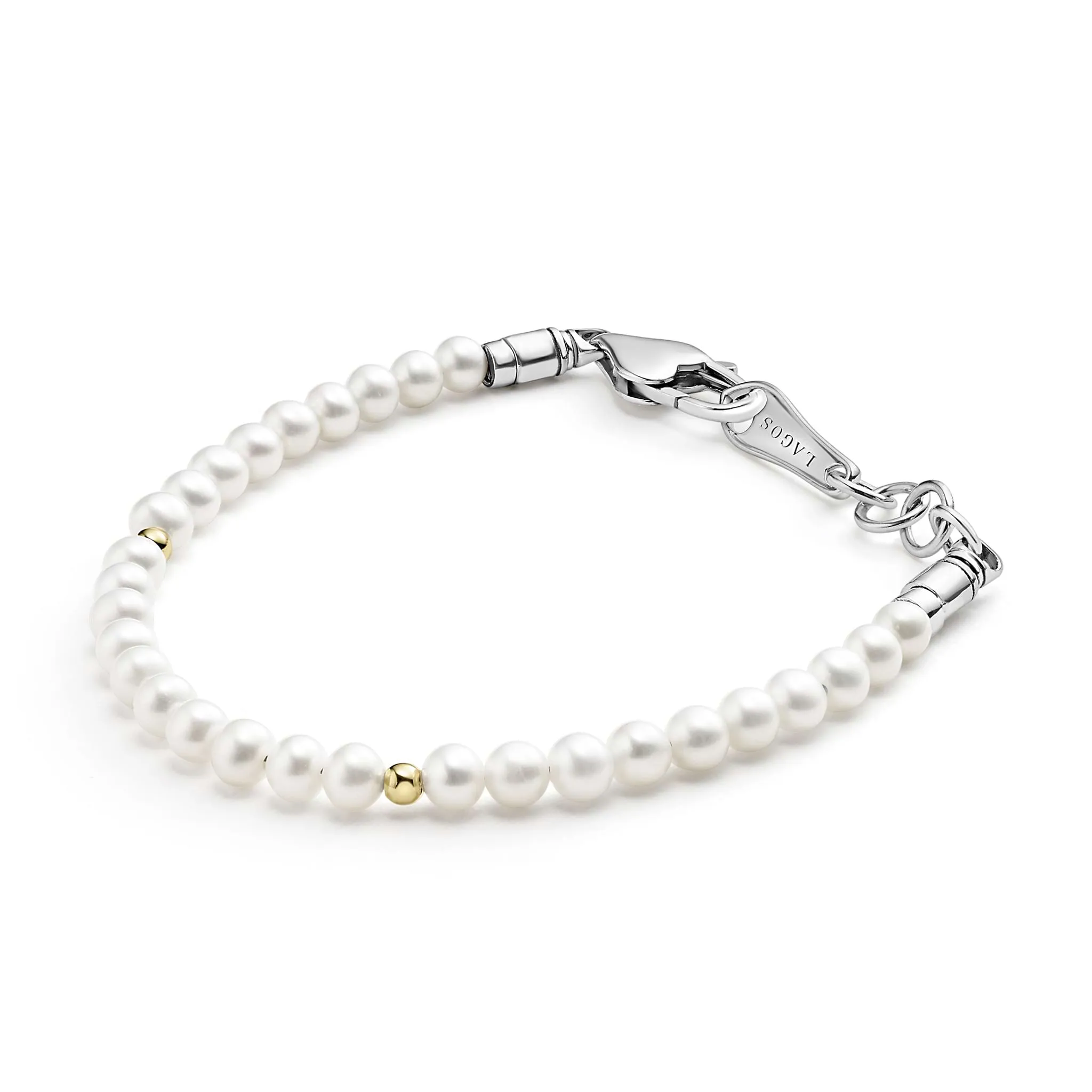 Kinder Childs First Gold Station Pearl Bracelet