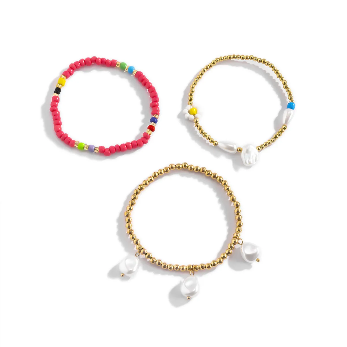 Ladies Bohemian Color Beaded Bracelet Set