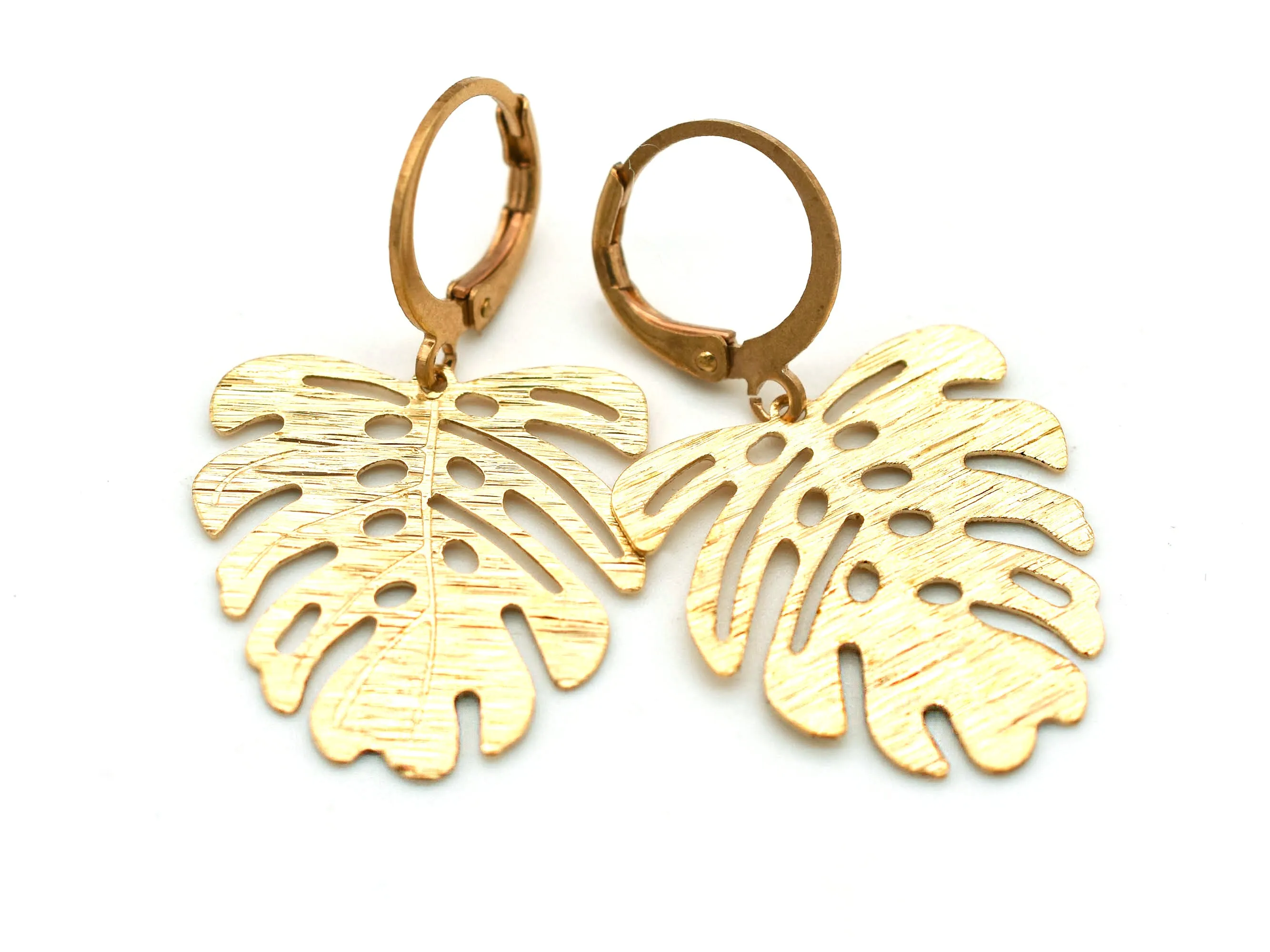 Large Brass Monstera Leaf