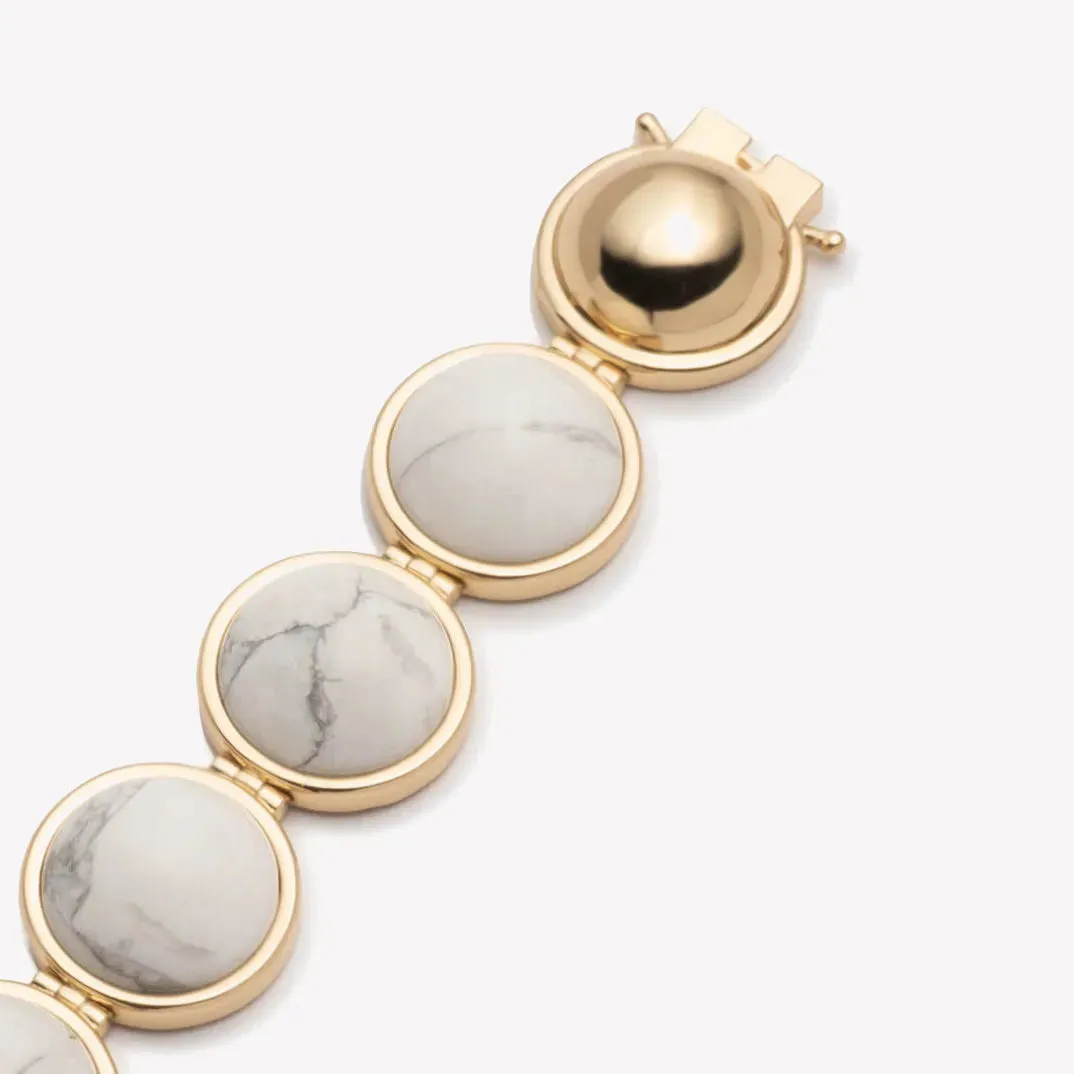 Large Inlaid Howlite Dome Bracelet