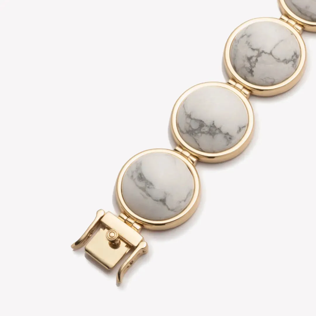 Large Inlaid Howlite Dome Bracelet
