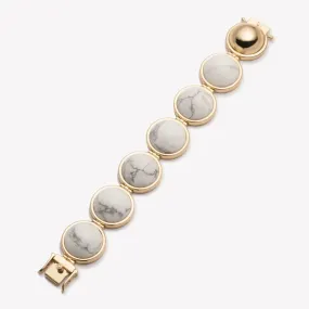 Large Inlaid Howlite Dome Bracelet