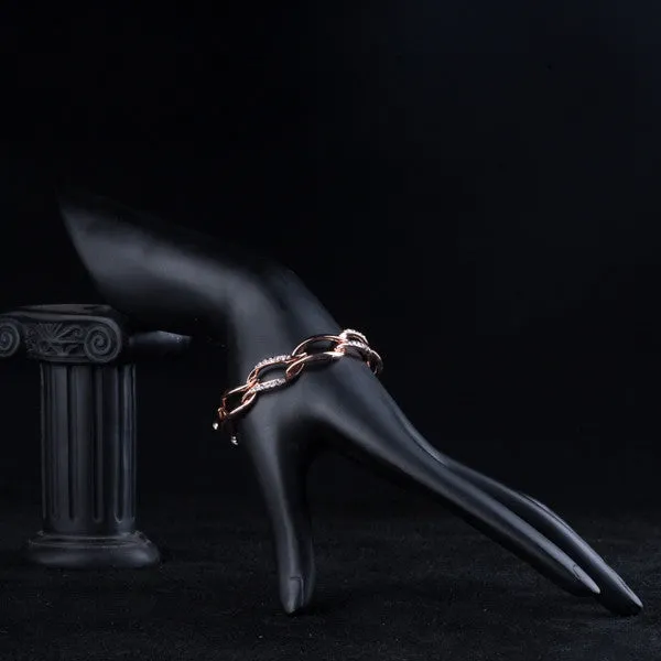 Latest Design Rose Gold Plated Clear Stellux Austrian Crystal 8 Leaves Connected Bracelet