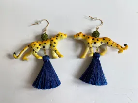Leaping Leopard Earrings