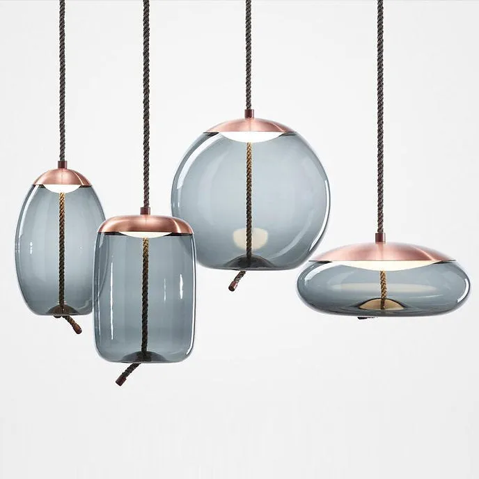 LED Multi-Shape Modern Glass Pendant Light with Multi-color Design