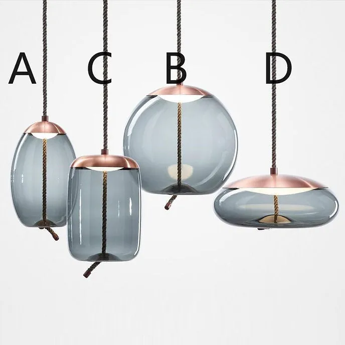 LED Multi-Shape Modern Glass Pendant Light with Multi-color Design