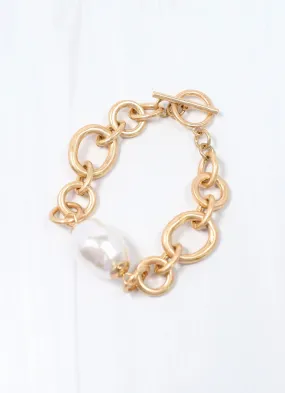London Toggle Bracelet with Pearl GOLD