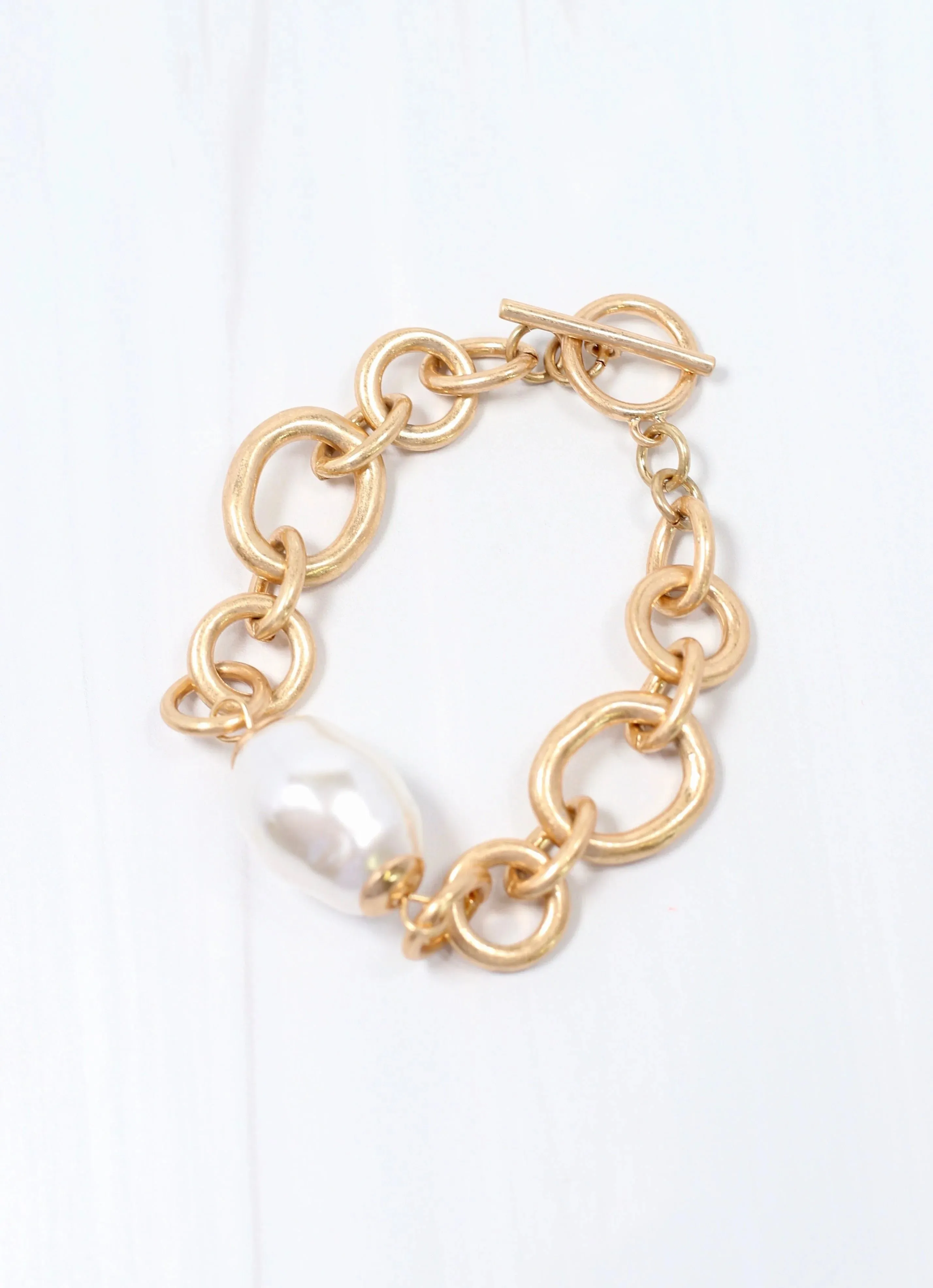 London Toggle Bracelet with Pearl GOLD