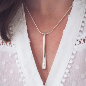 Lucy Long Silver Pendant Necklace