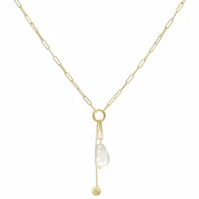 'Luna' Paperclip and Keshi Nugget Necklace