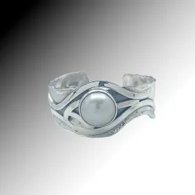 Mabe Pearl Silver Cuff Bracelet