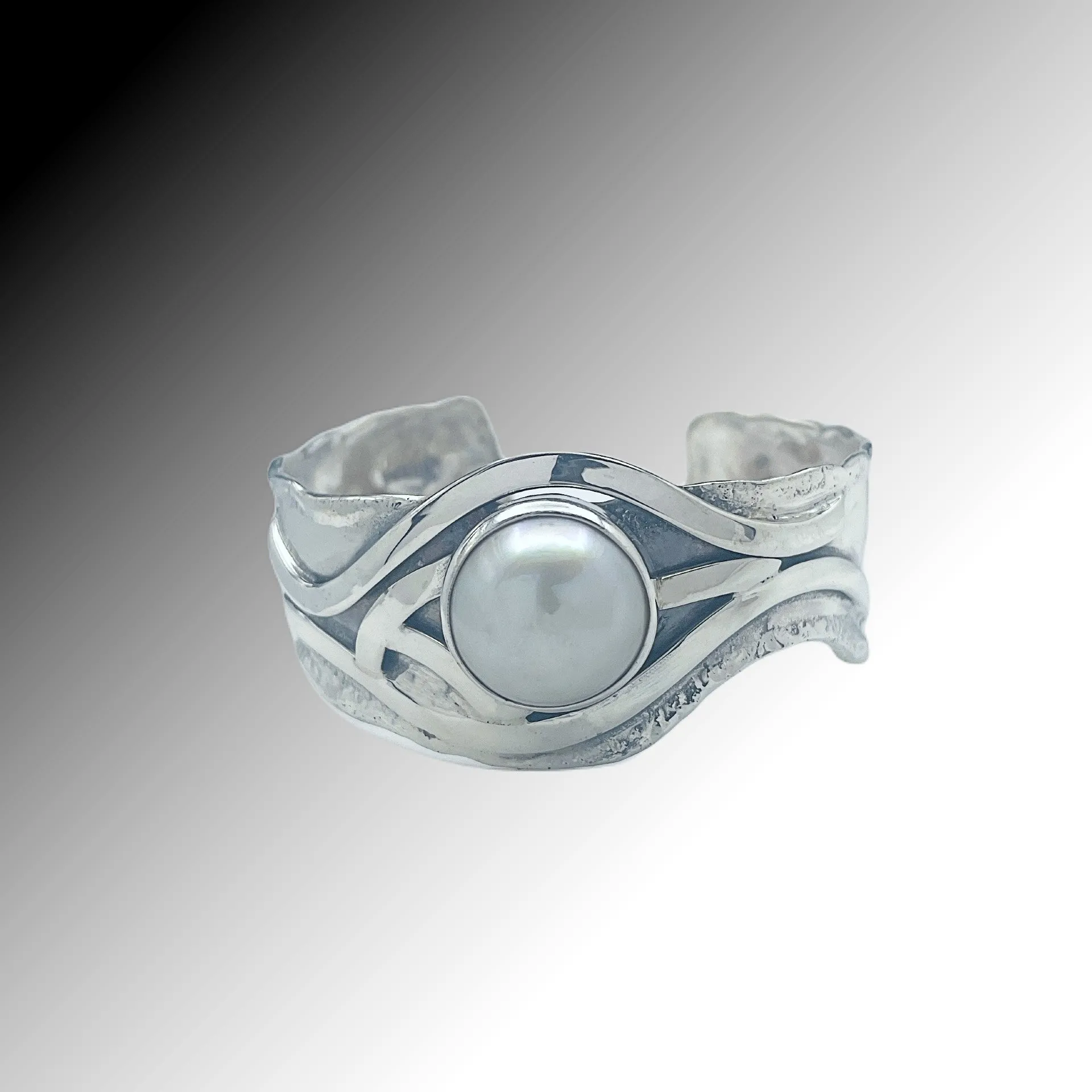 Mabe Pearl Silver Cuff Bracelet