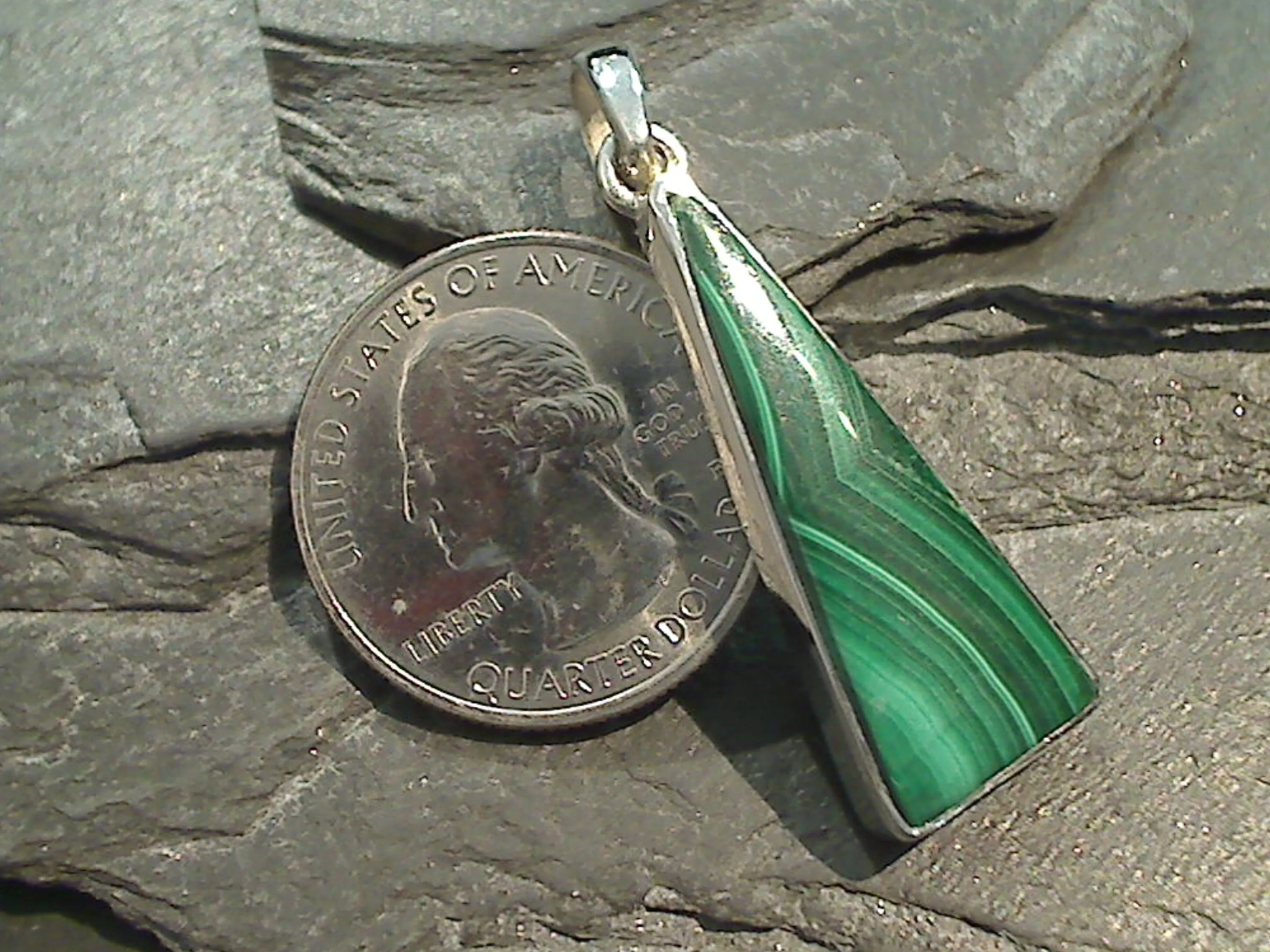 Malachite, Sterling Silver Pendant
