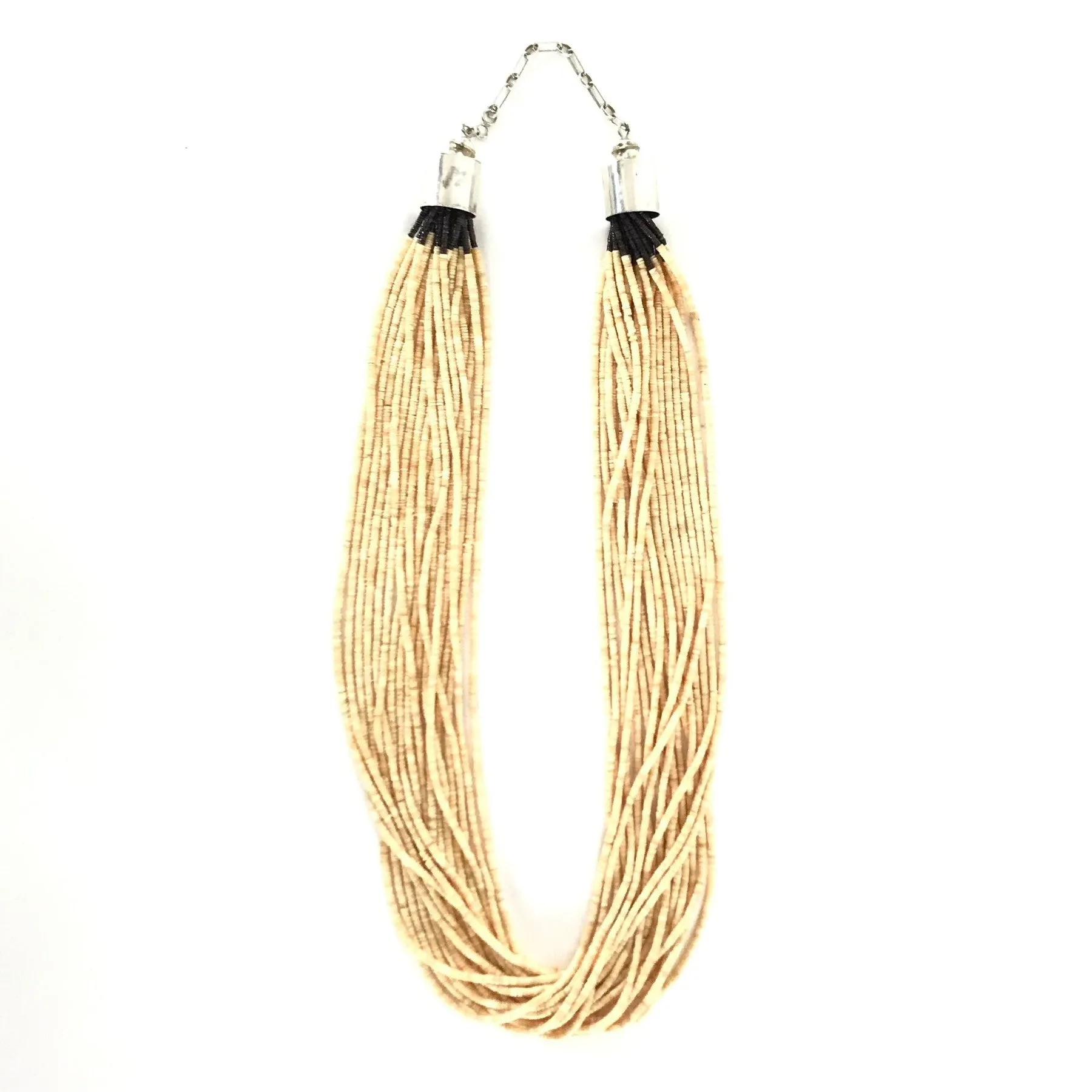 Melon Shell 19 Strand Heishi Necklace
