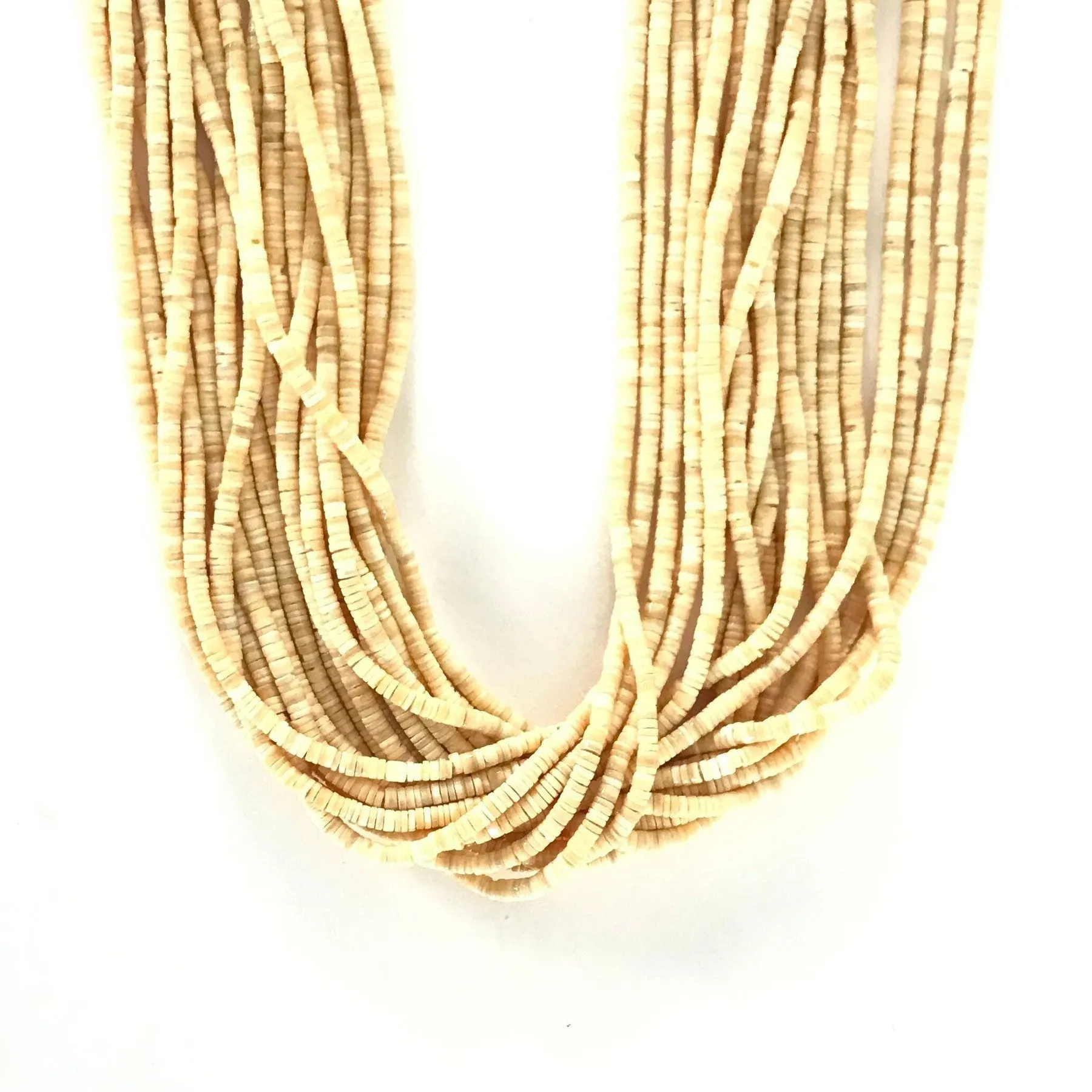 Melon Shell 19 Strand Heishi Necklace