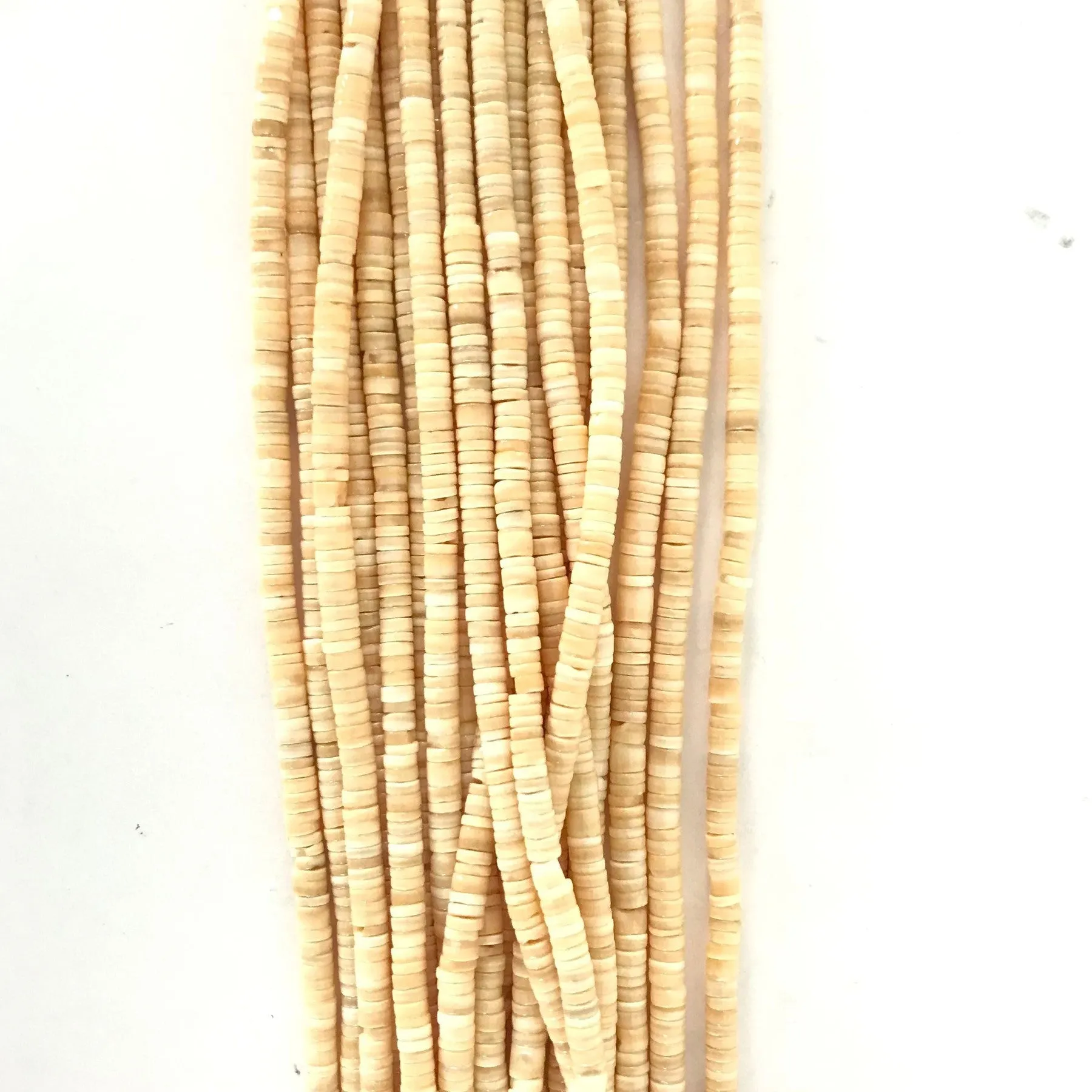 Melon Shell 19 Strand Heishi Necklace