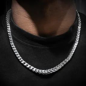 Mens White Gold Solid Franco Chain