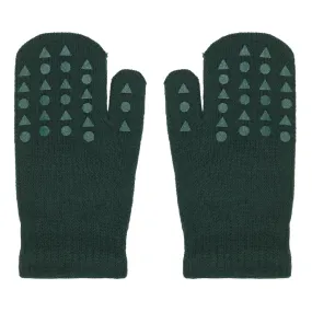 Mittens with non-slip grip for babies and toddlers - Merino Wool - Forest Green