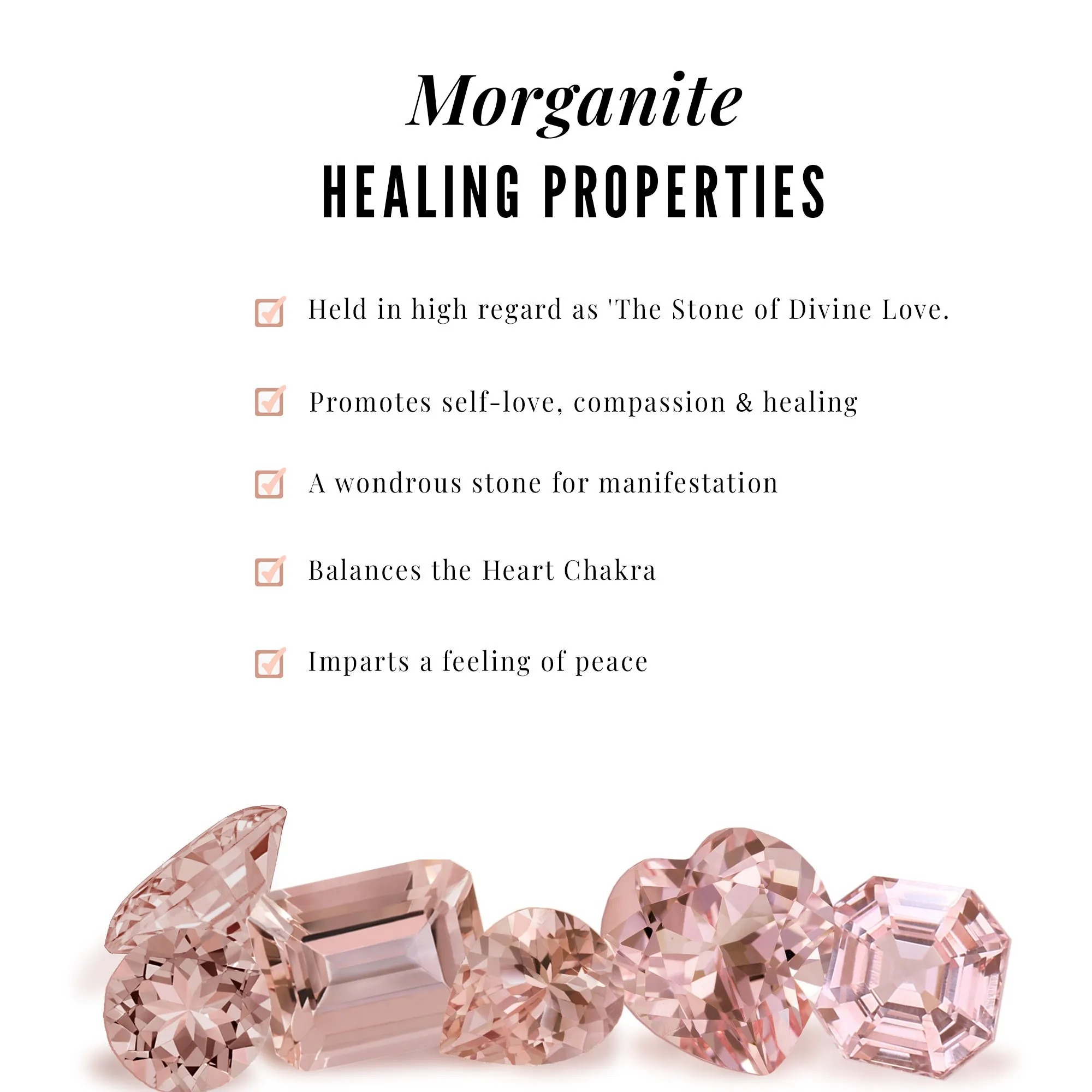 Morganite and Diamond Stackable Ring Set