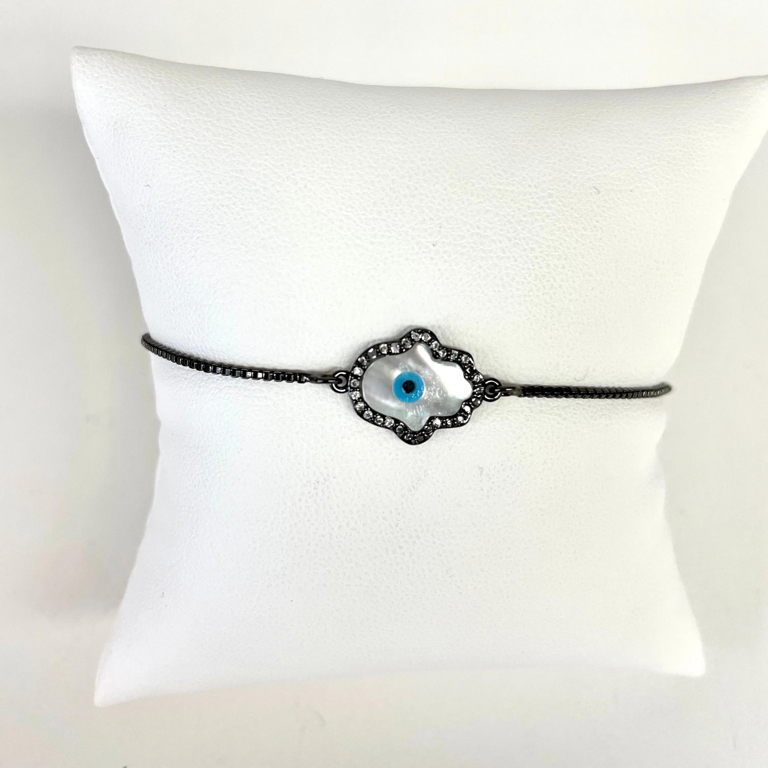 Mother of Pearl Cz Hamsa Bracelet