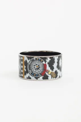 Multicolor Extra Wide Printed Enamel Bangle