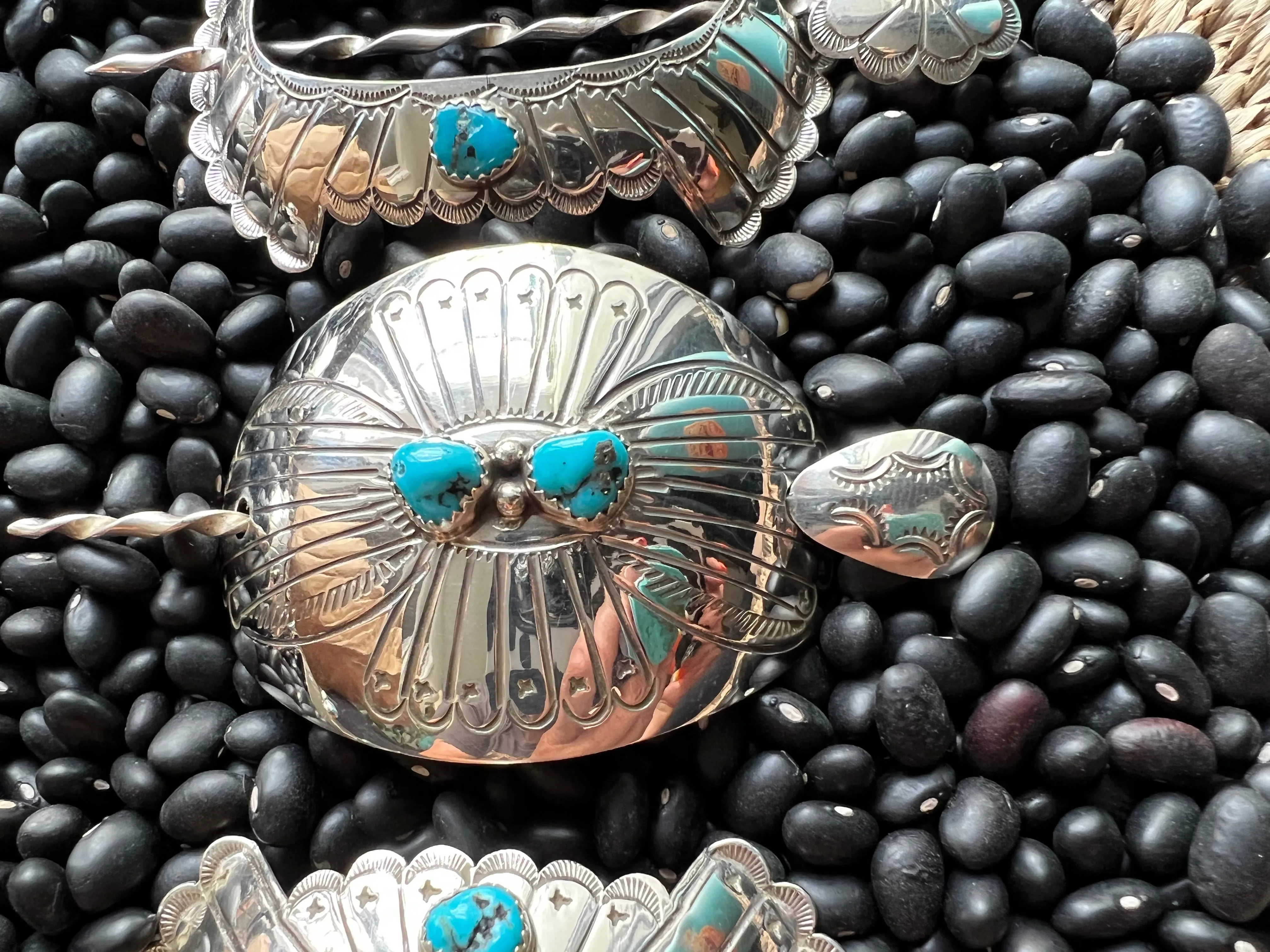 Native American sterling hair accessory