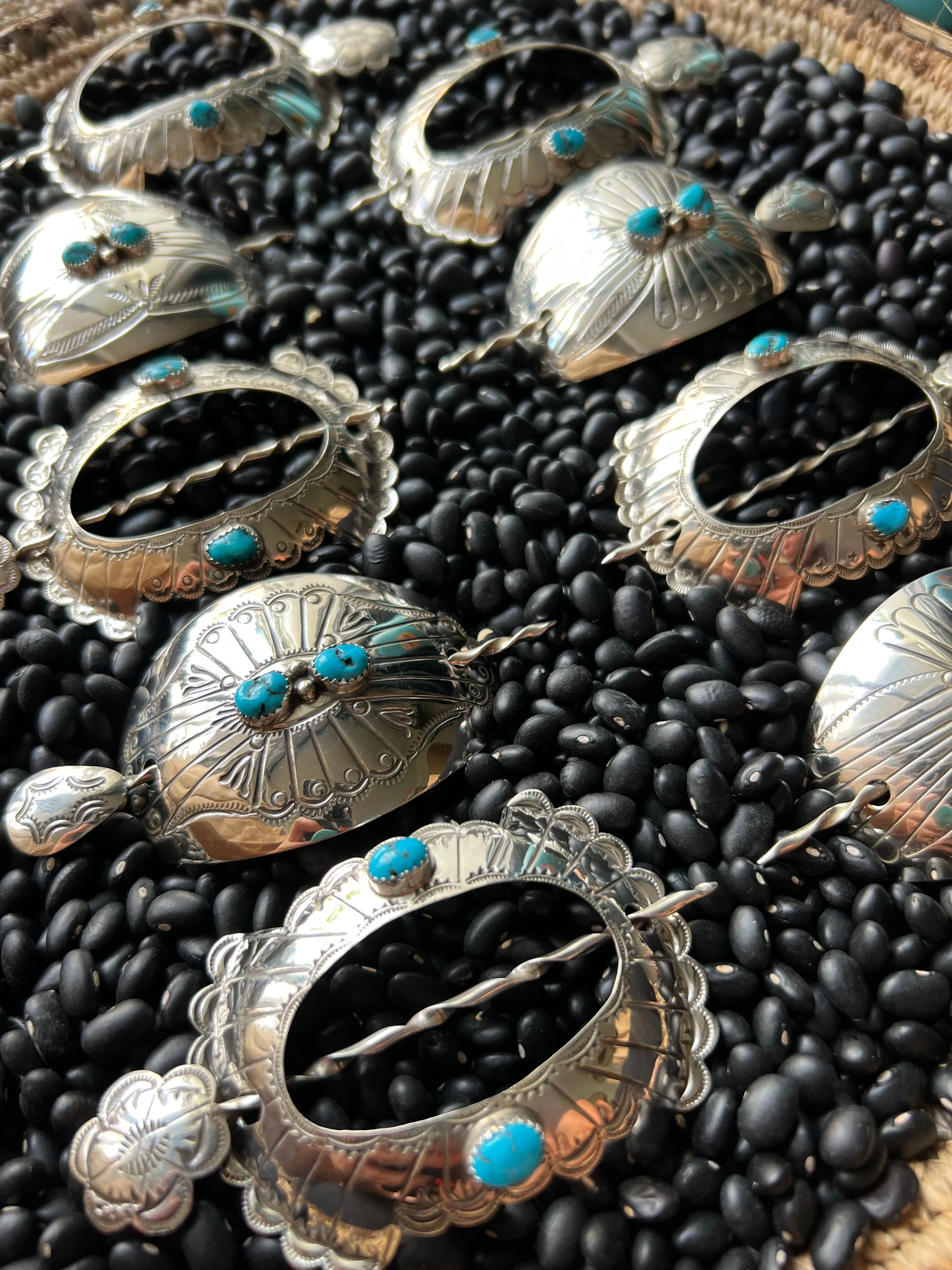 Native American sterling hair accessory