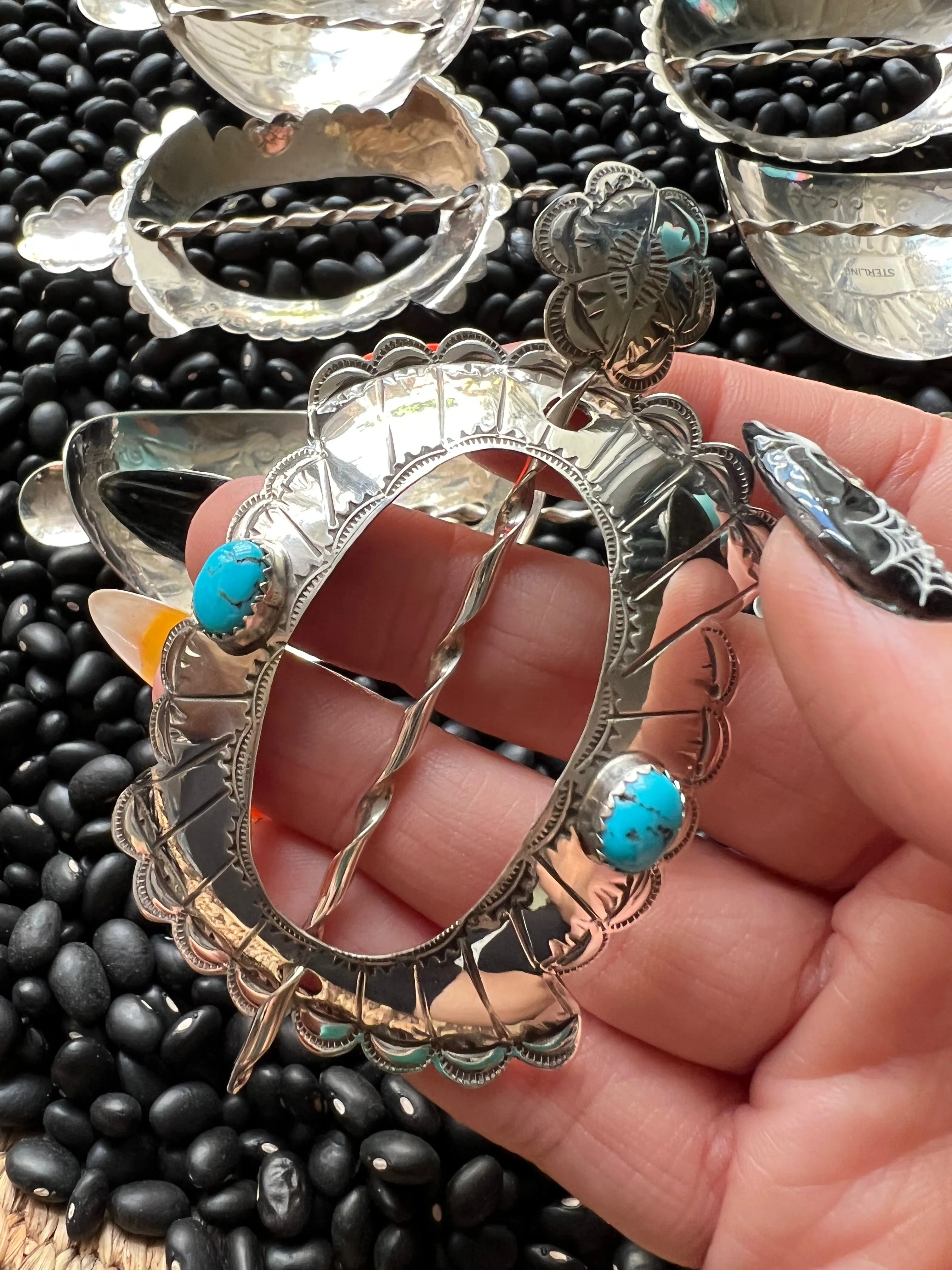 Native American sterling hair accessory