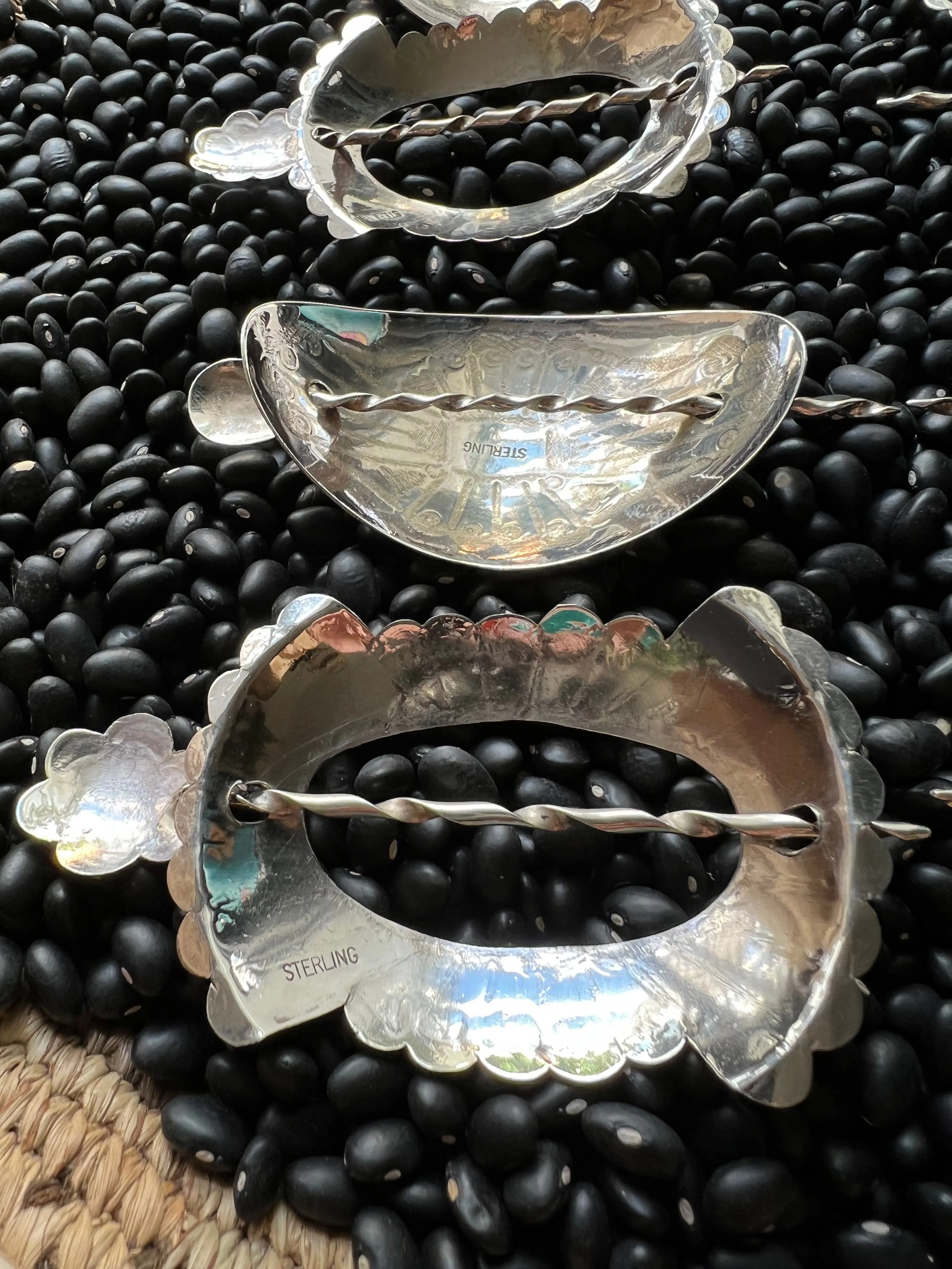 Native American sterling hair accessory