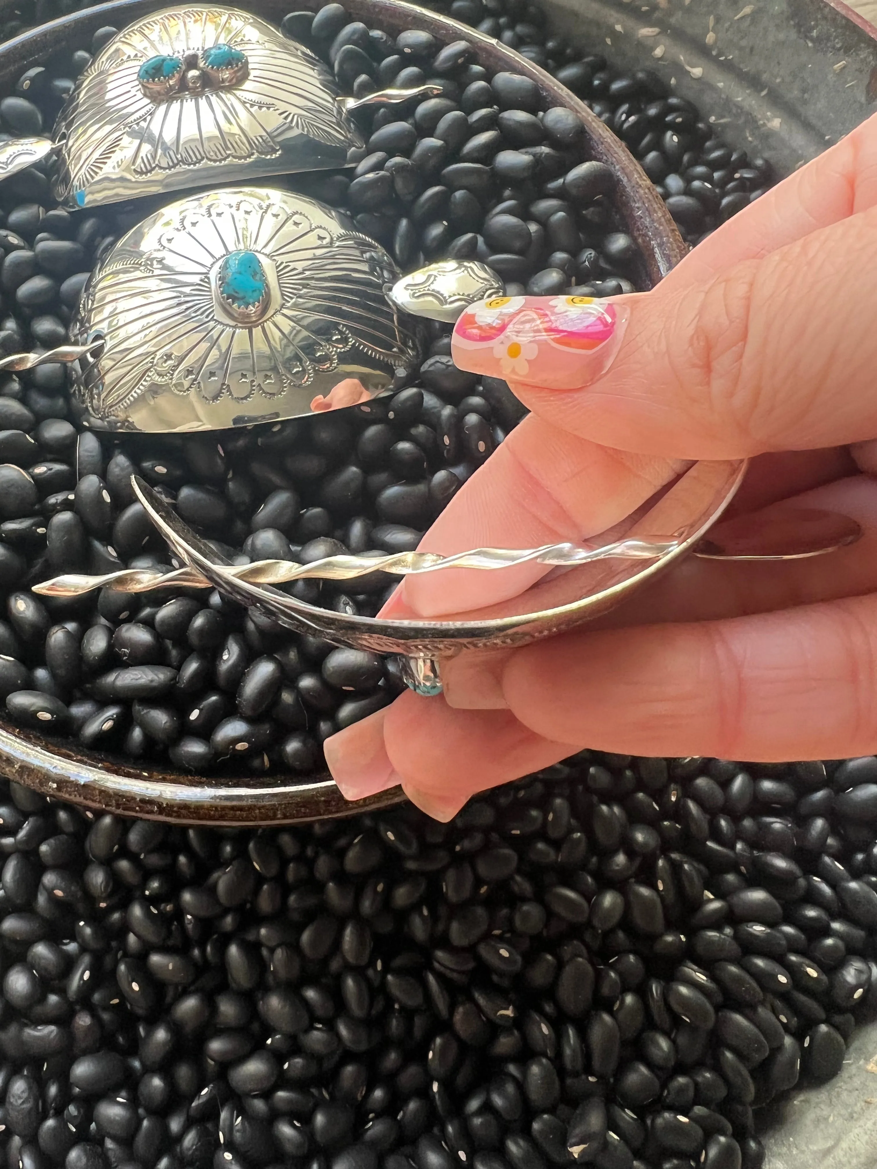 Native American sterling hair accessory