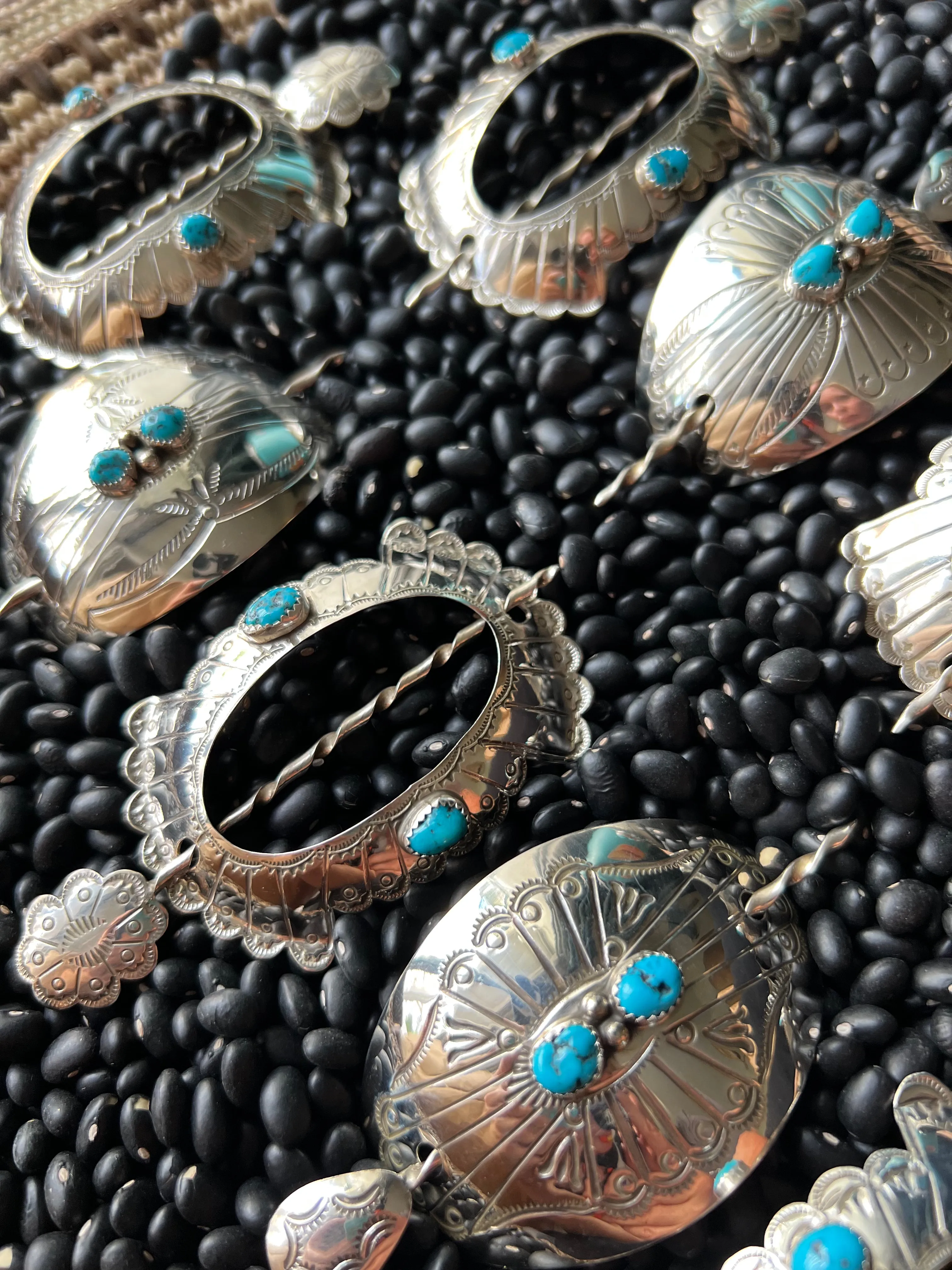 Native American sterling hair accessory
