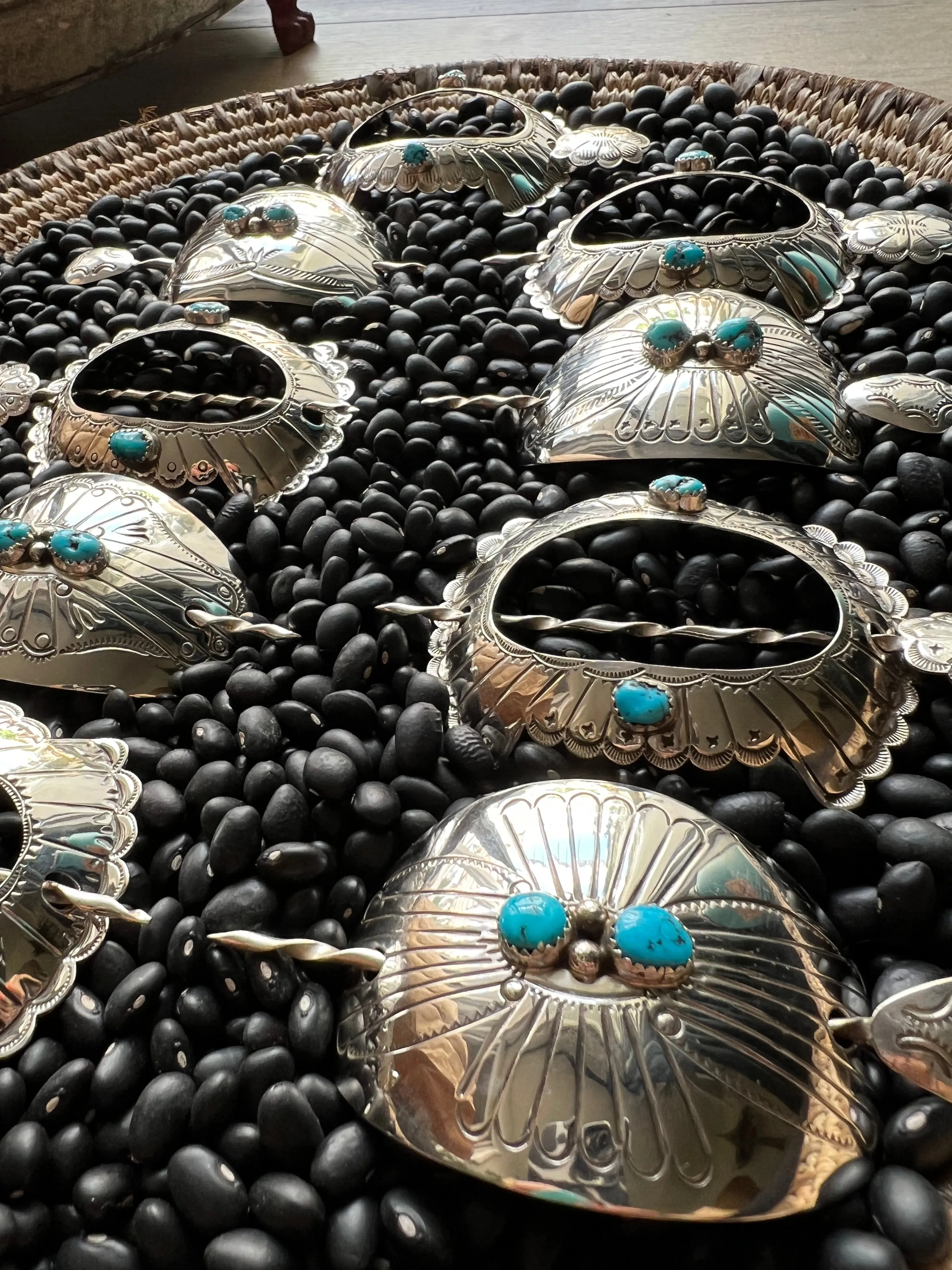 Native American sterling hair accessory