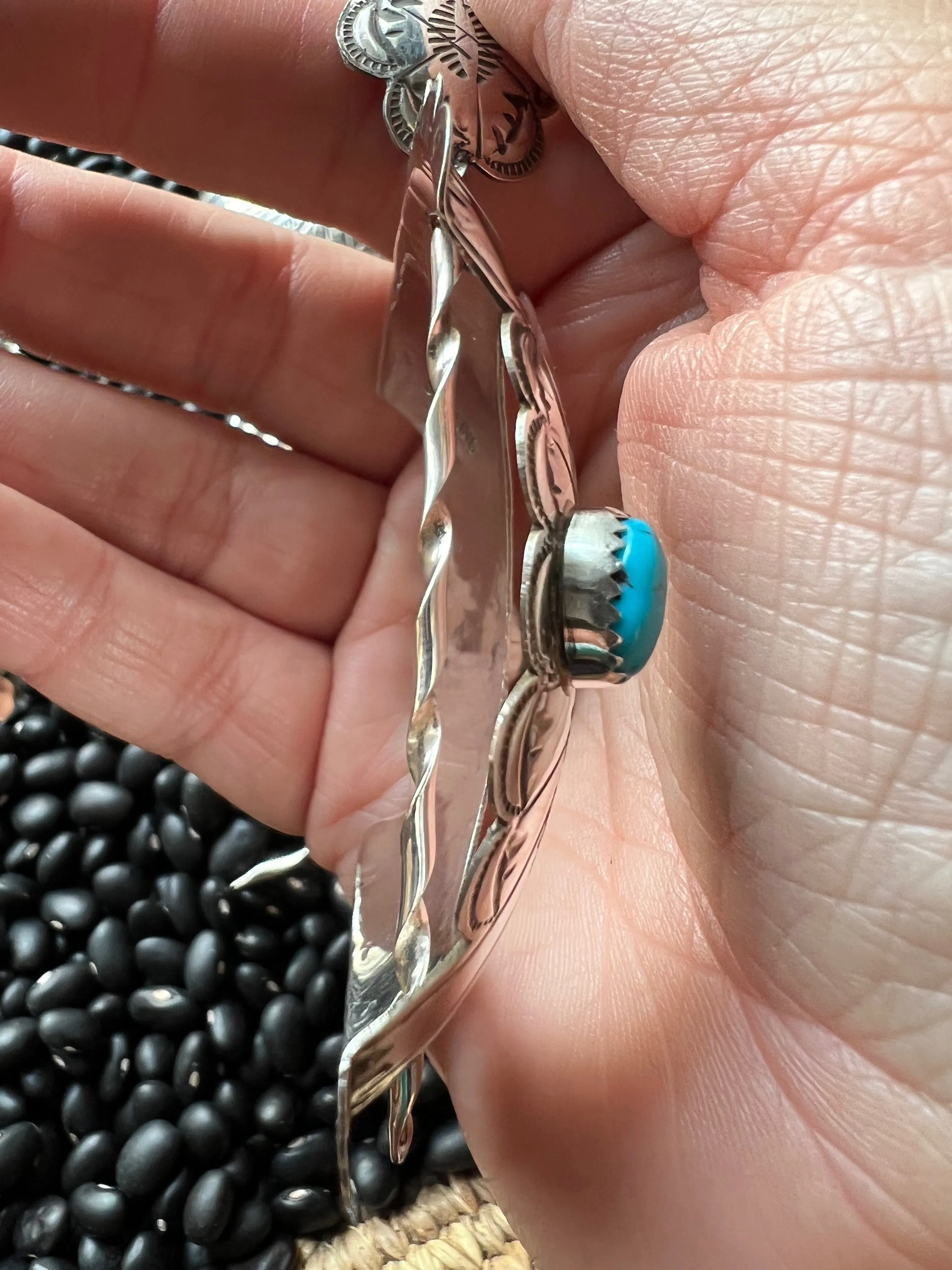 Native American sterling hair accessory