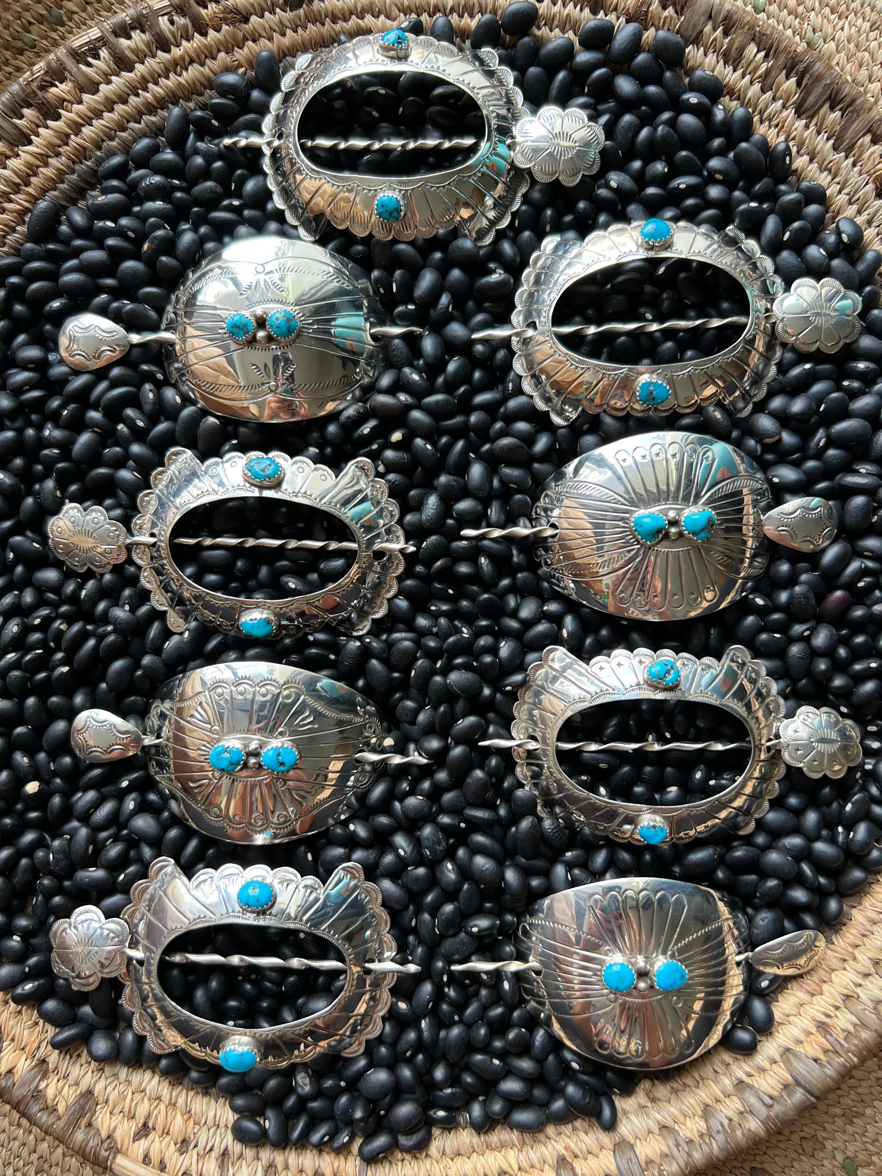 Native American sterling hair accessory