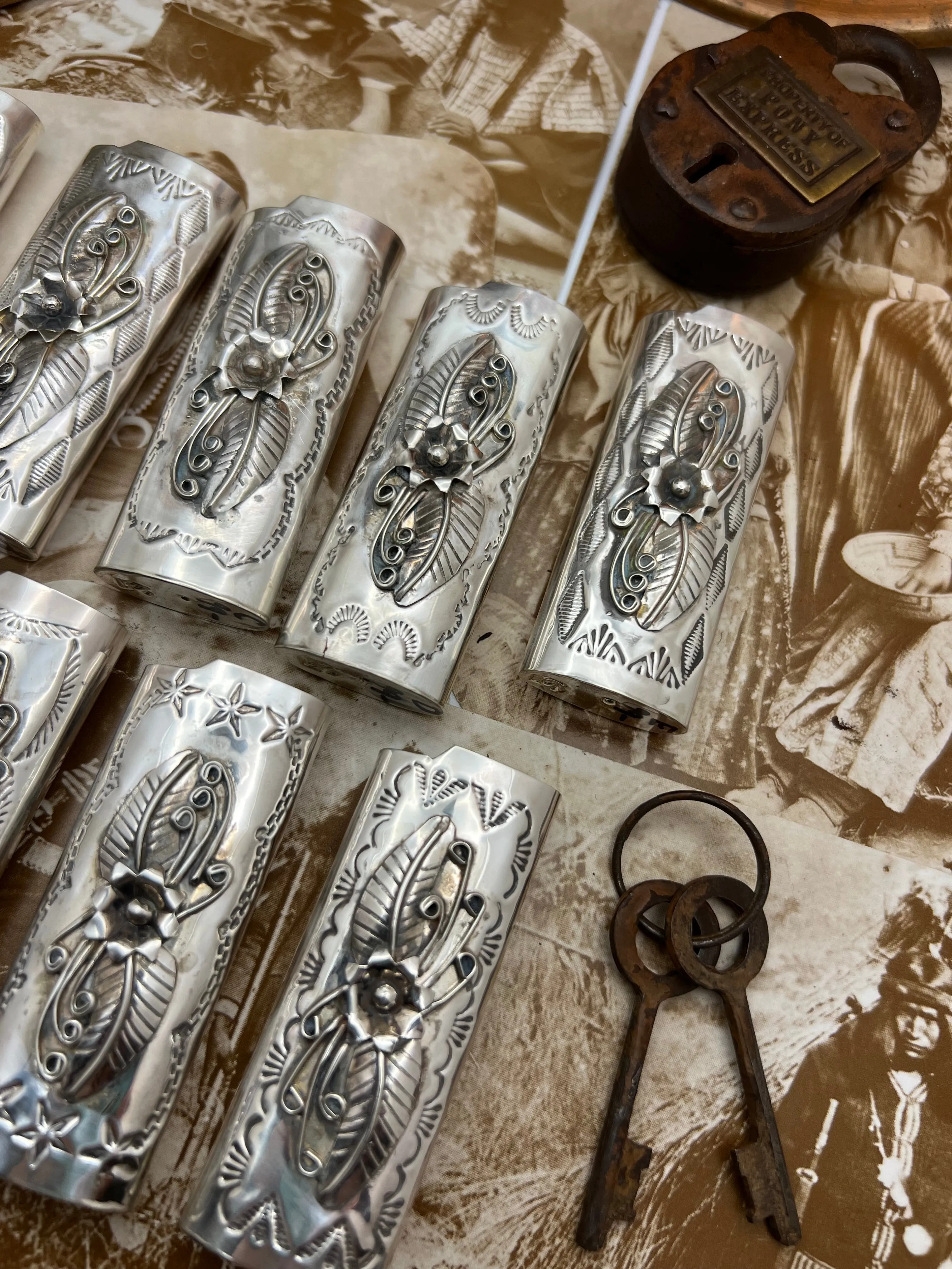 Native American Sterling Silver Lighter Case