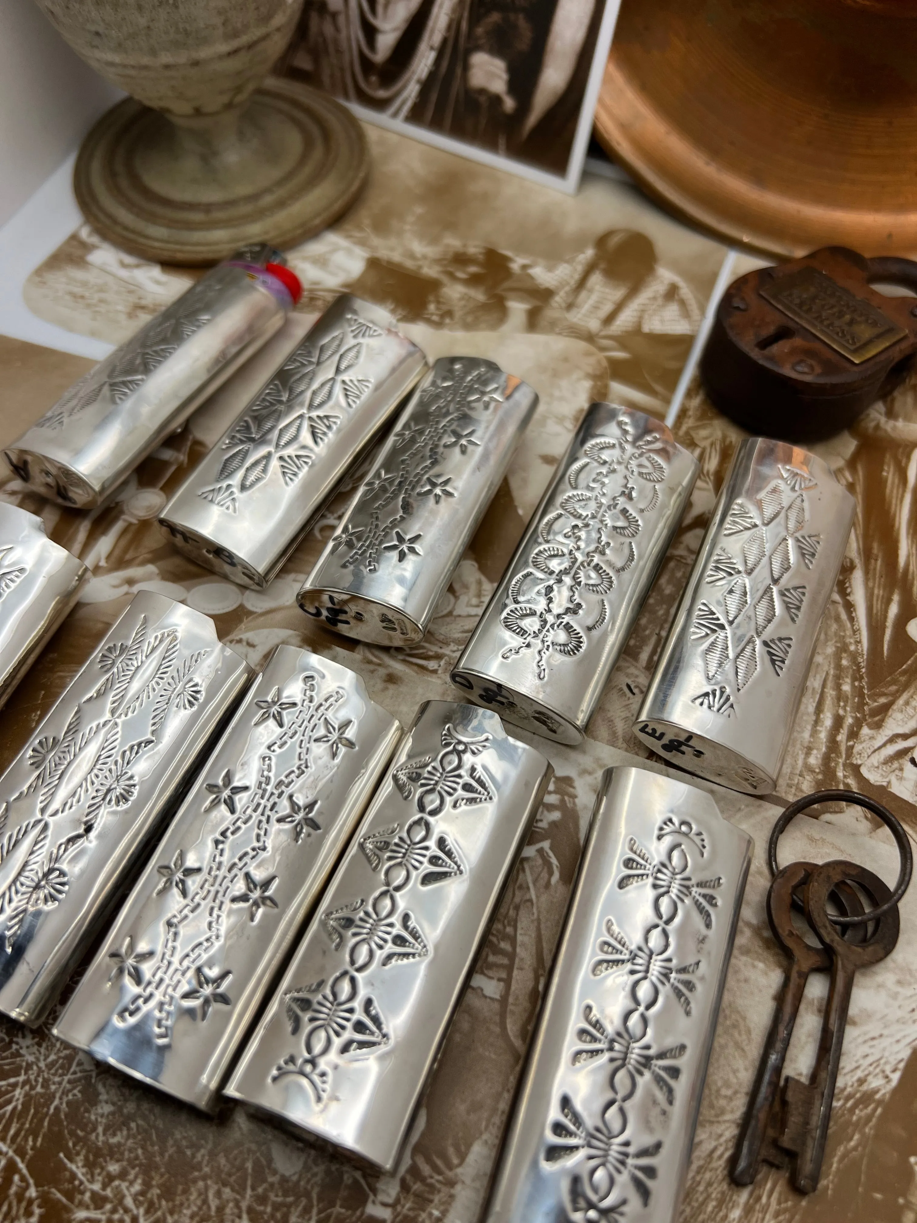 Native American Sterling Silver Lighter Case