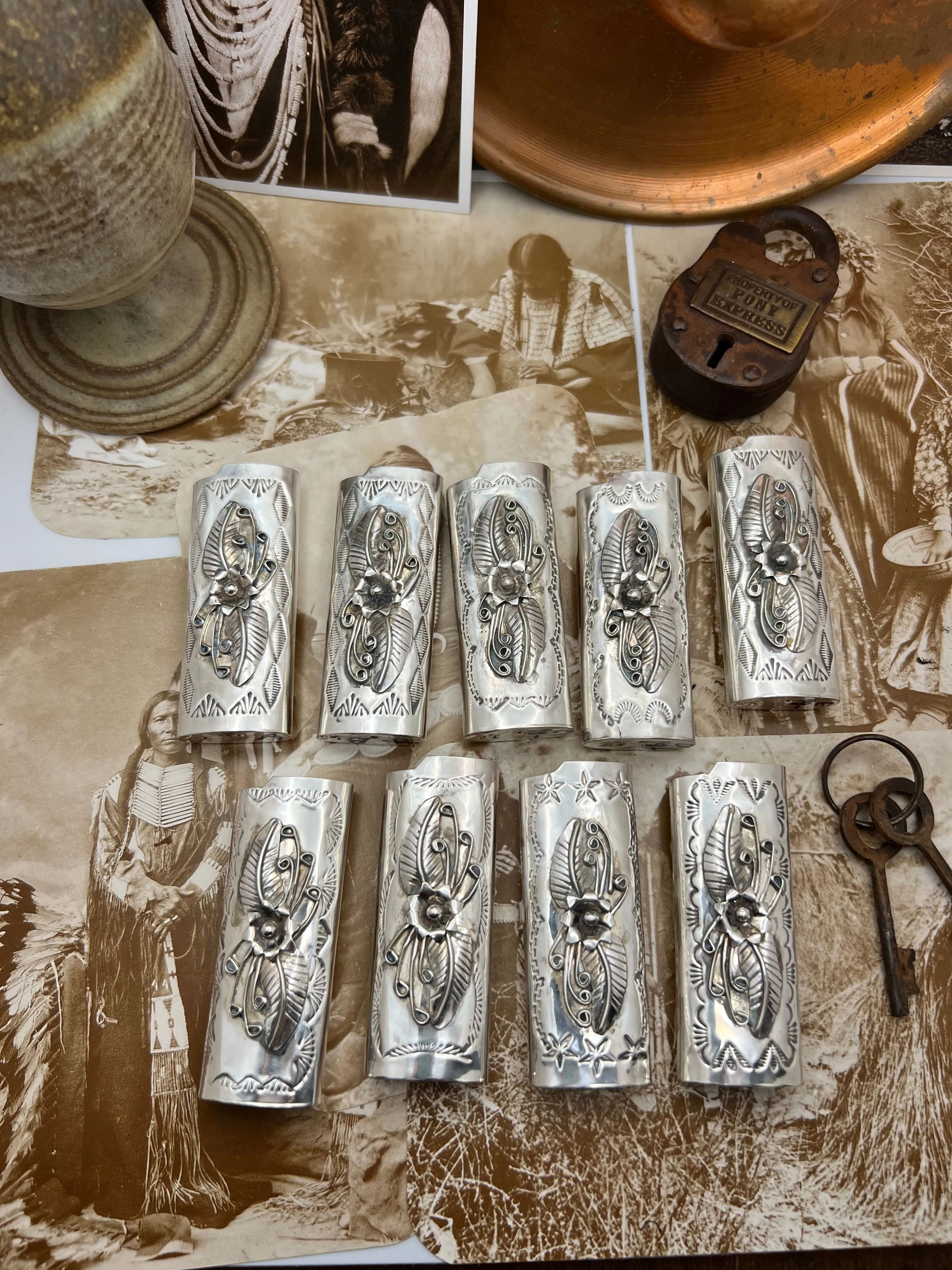 Native American Sterling Silver Lighter Case