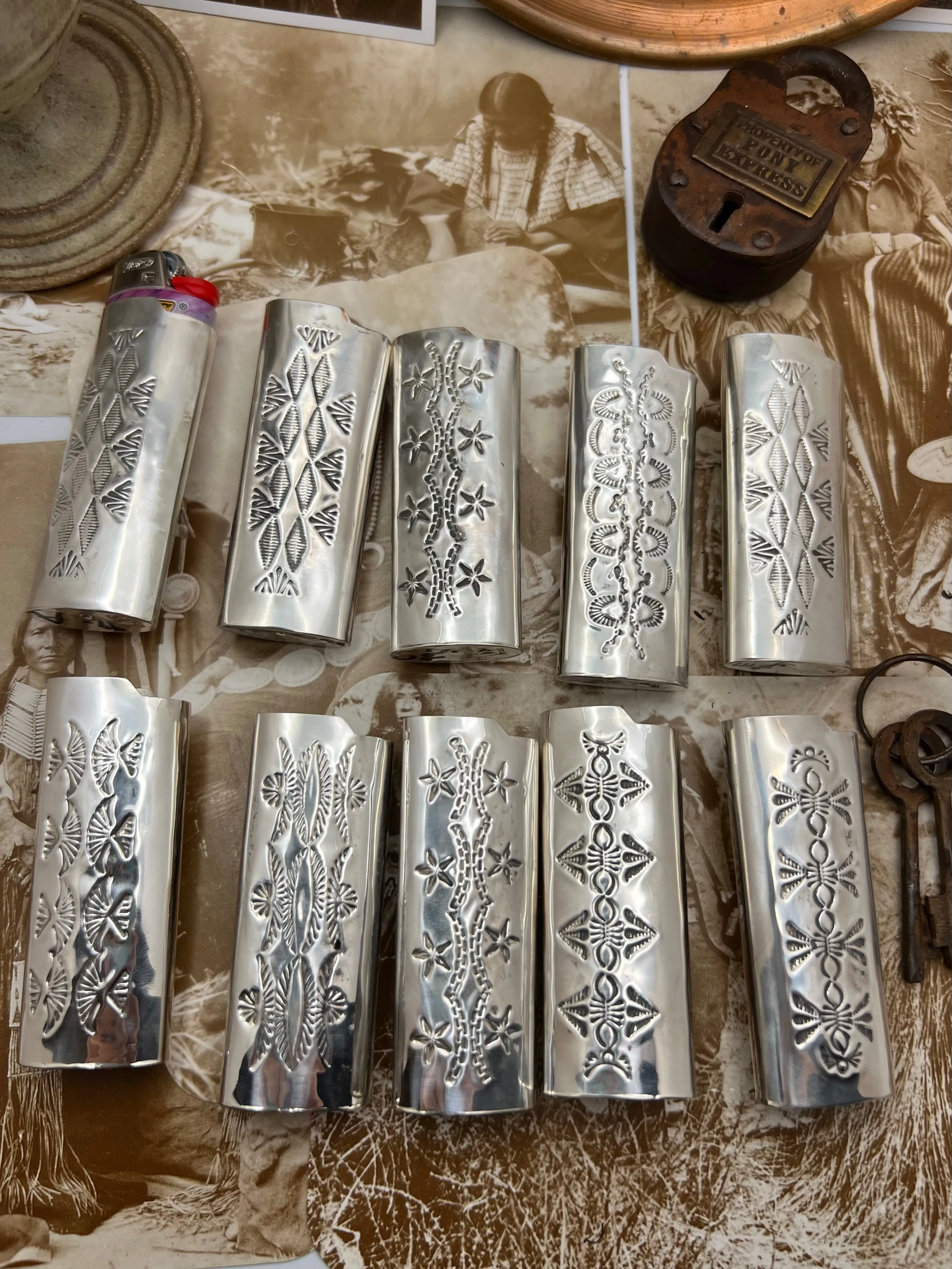 Native American Sterling Silver Lighter Case