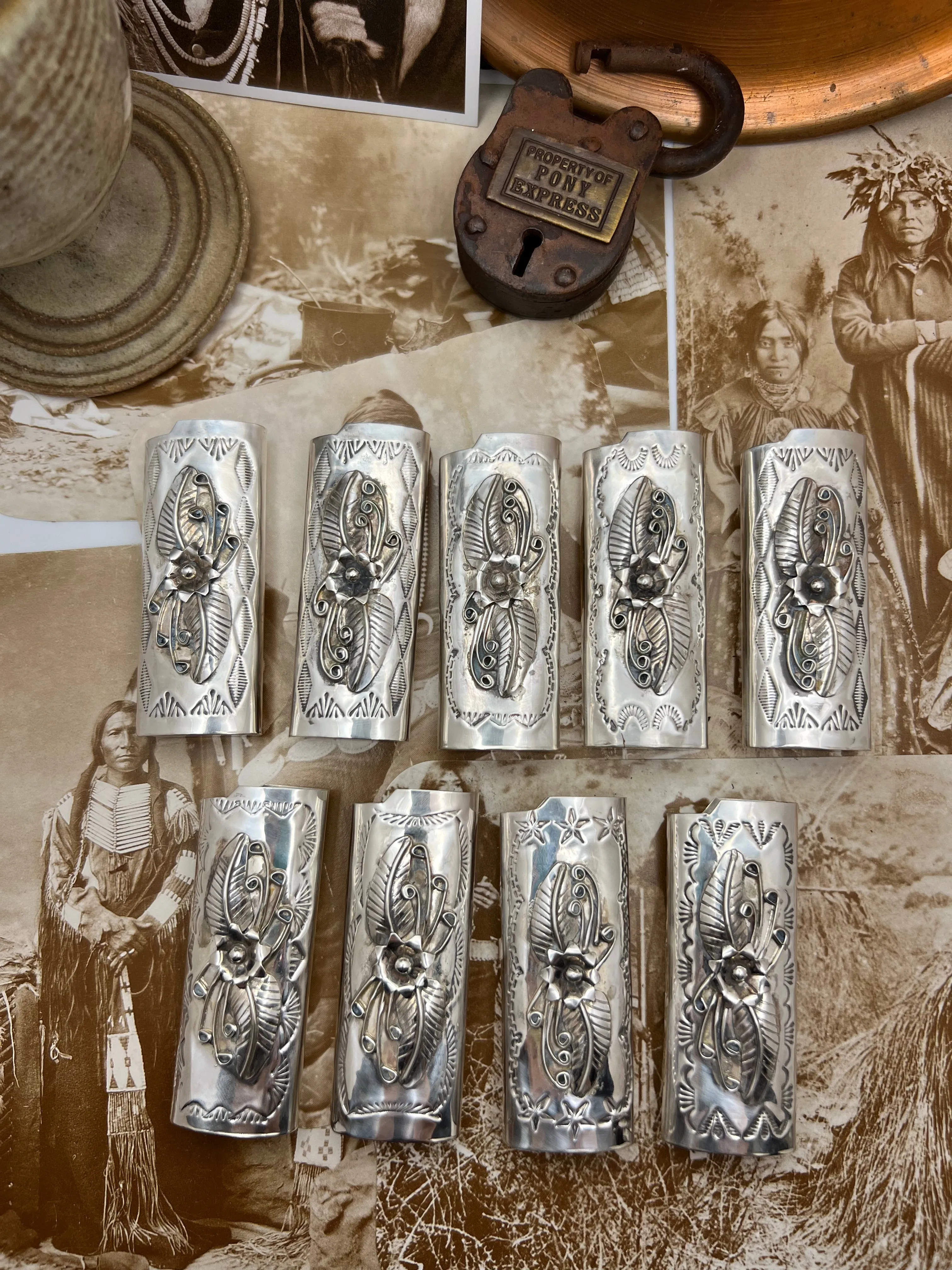 Native American Sterling Silver Lighter Case