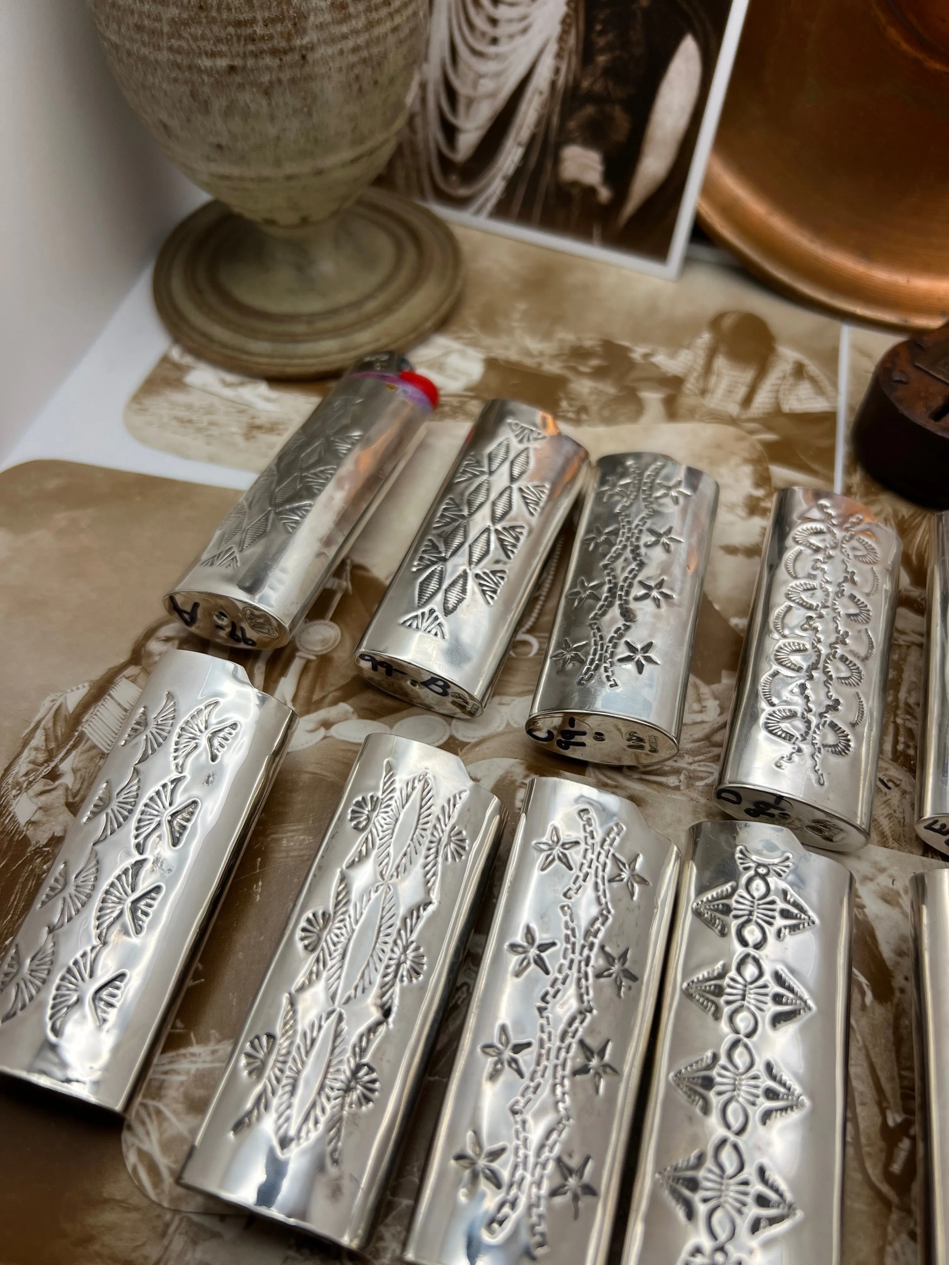 Native American Sterling Silver Lighter Case