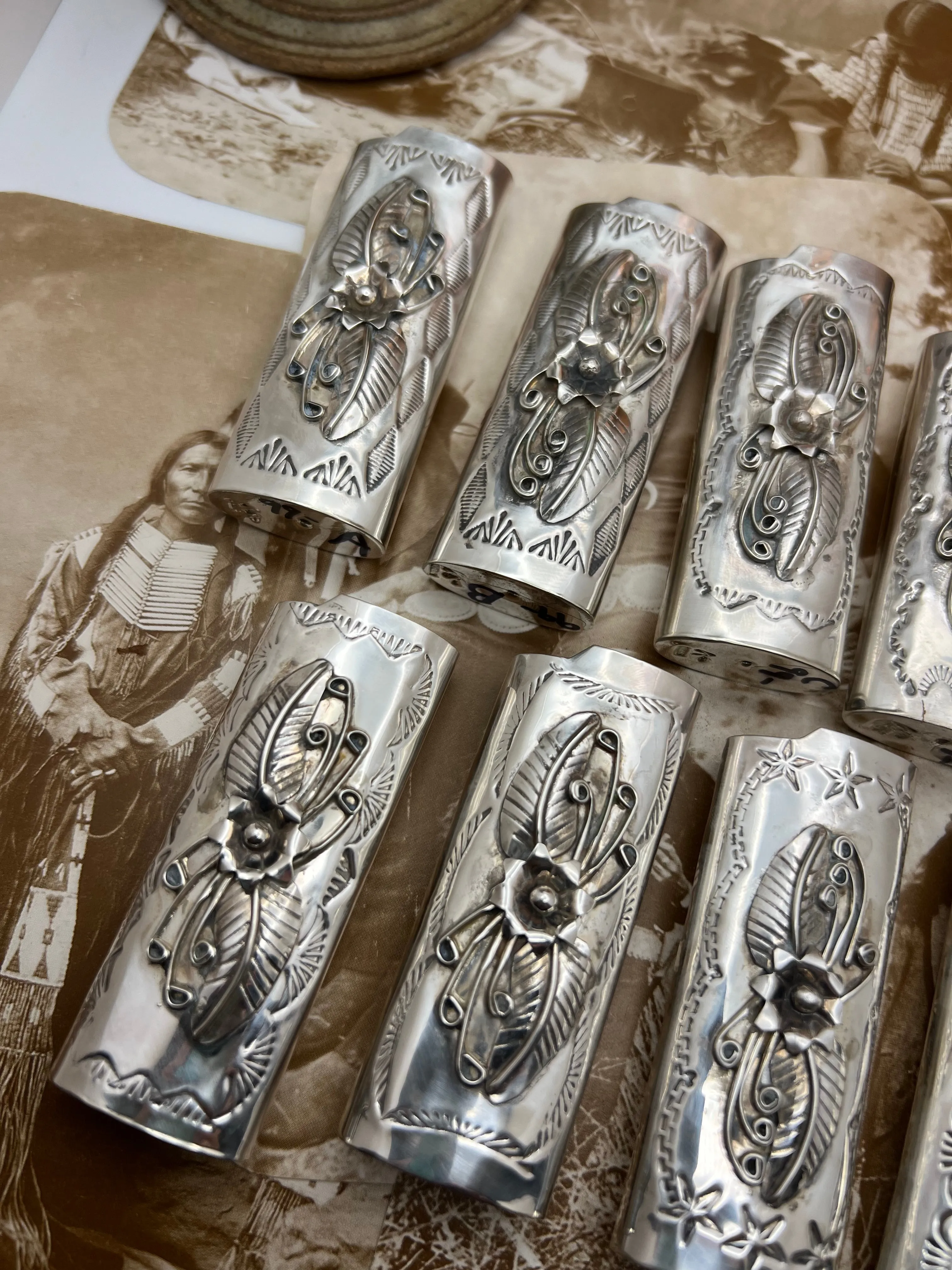 Native American Sterling Silver Lighter Case